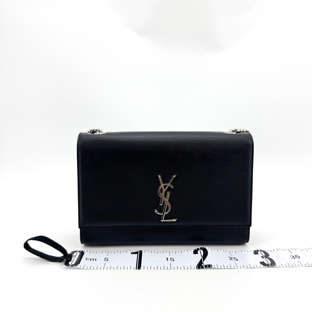 Saint Laurent Classic Monogram Leather Black Leather Crossbody Bag Bag (Pre-Owned)