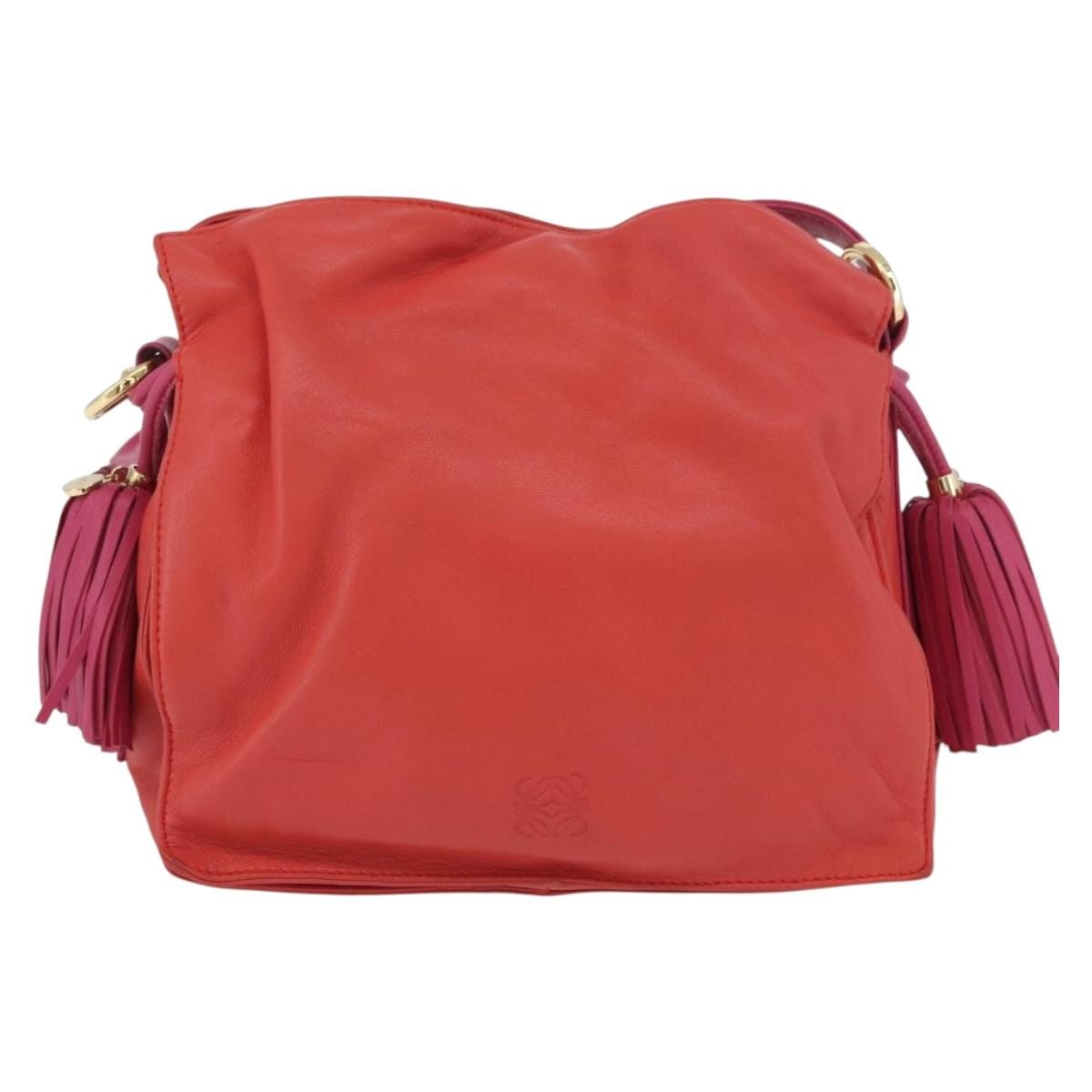 Loewe Flamenco Leather Orange Leather Shoulder Bag Bag (Pre-Owned)