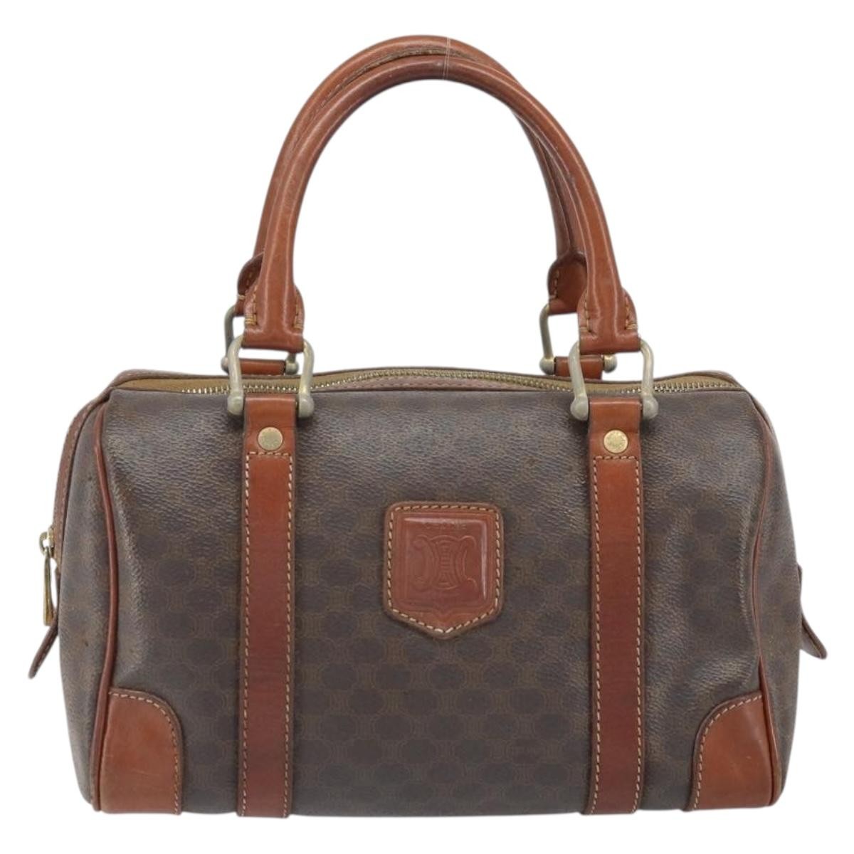 Celine Vintage Macadam Shopper Coated Canvas Brown Pvc Tote Bag Bag (Pre-Owned)