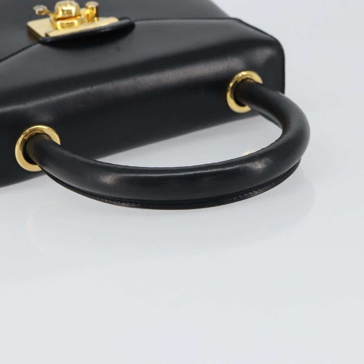Salvatore Ferragamo Vintage Leather Black Leather Handbag (Pre-Owned)
