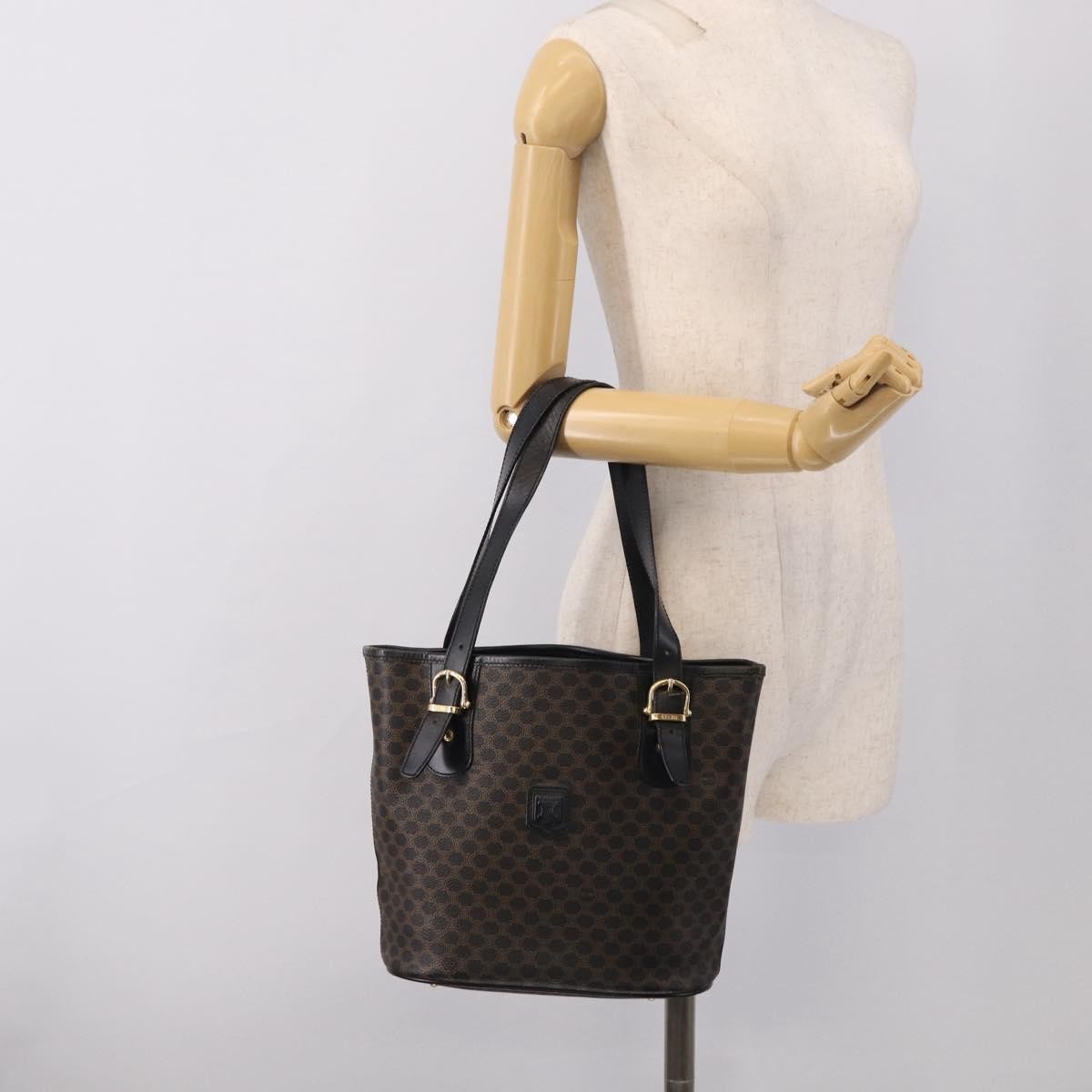 Celine C Macadam Tote Pvc Leather/ Macadam Canvas Black Canvas Shoulder Bag Bag (Pre-Owned)