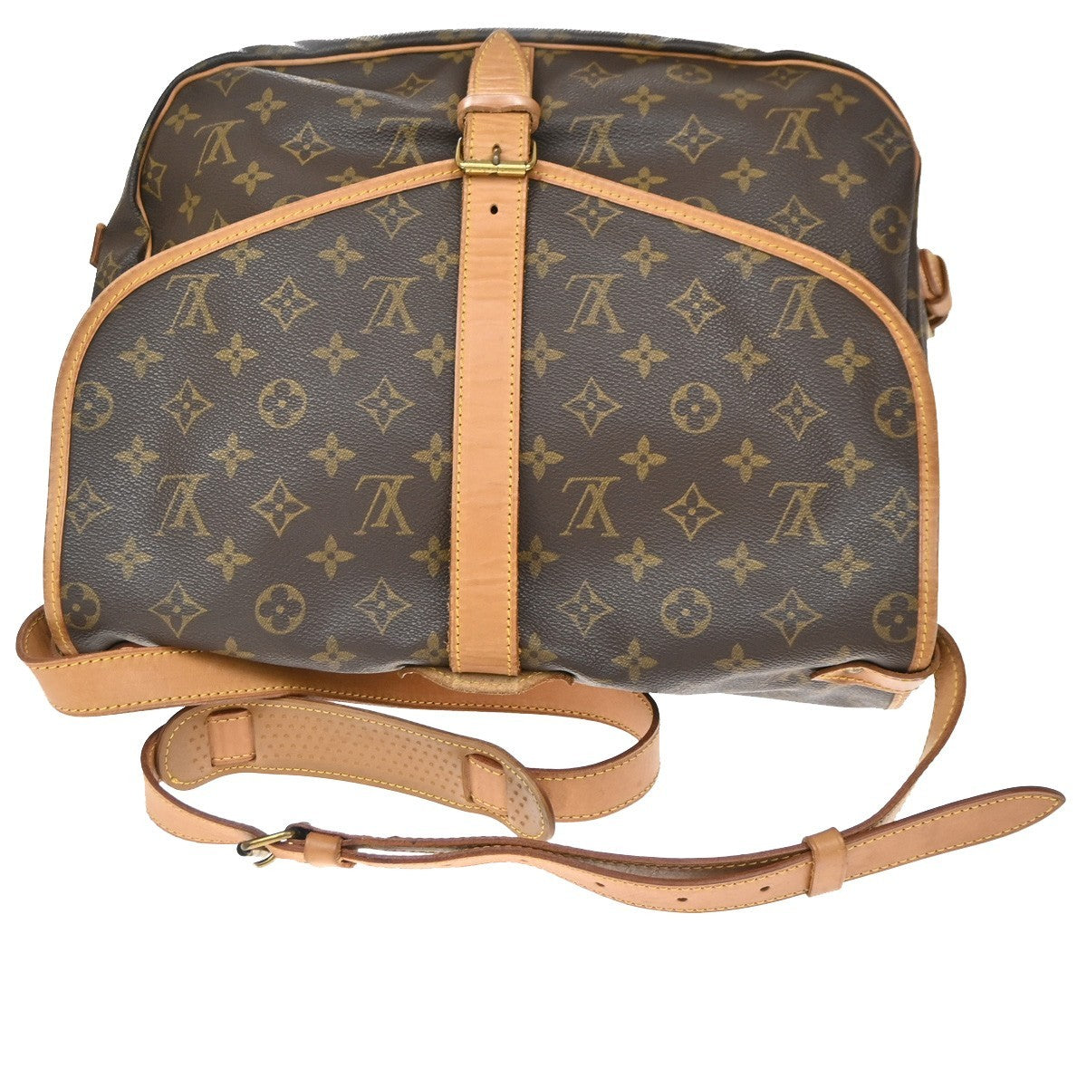 Louis Vuitton Saumur Monogram Canvas Brown Canvas Shoulder Bag Bag (Pre-Owned)