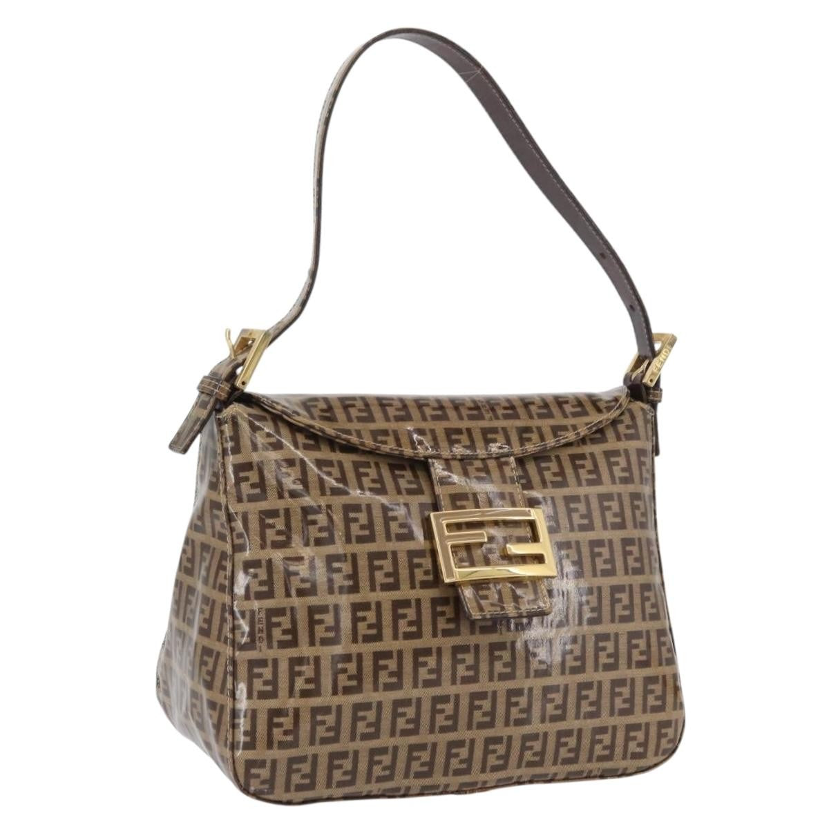 Fendi Mamma Baguette Zucchino Canvas Beige Canvas Shoulder Bag Bag (Pre-Owned)