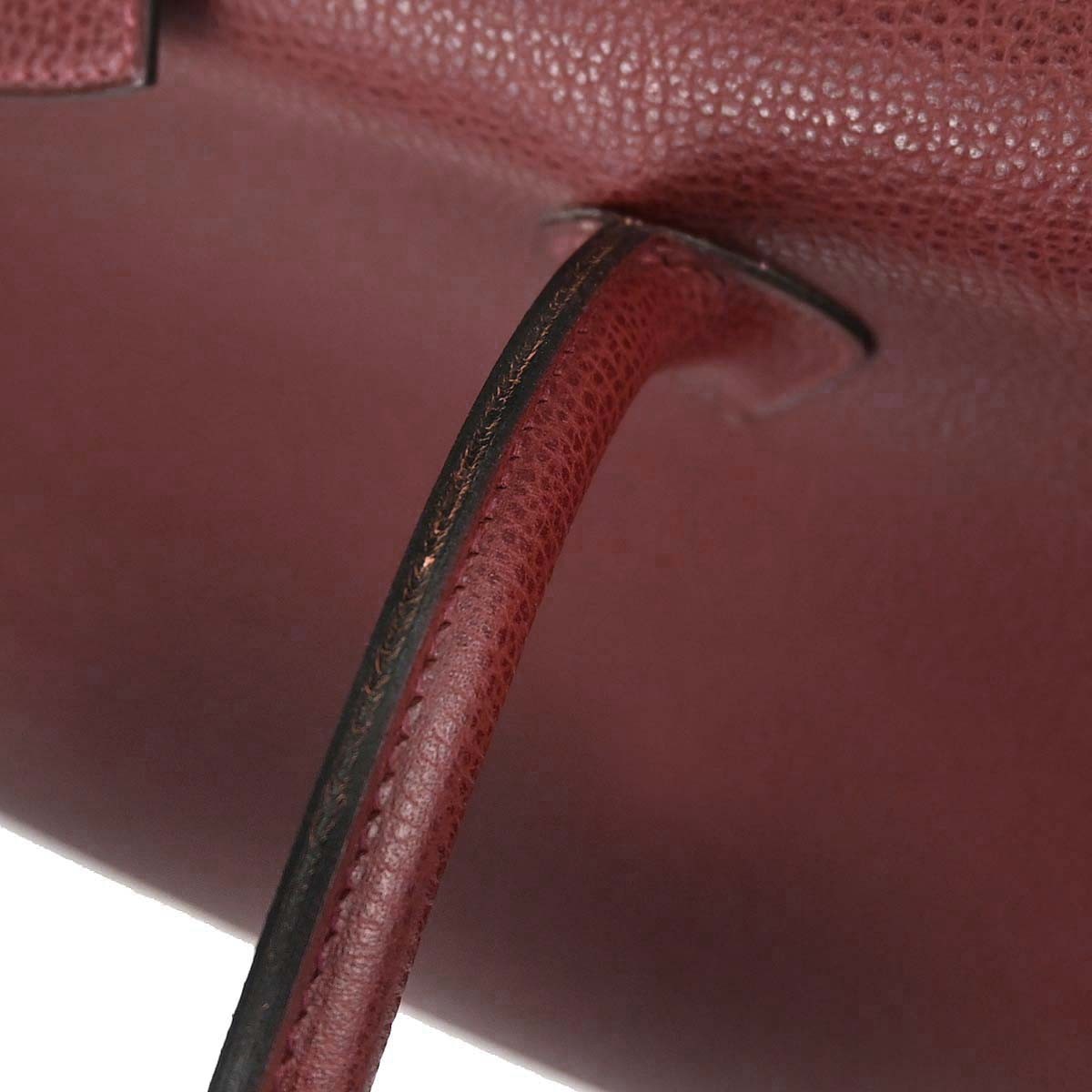 Hermes Paris-Bombay Vache Liegee Burgundy Leather Handbag (Pre-Owned)