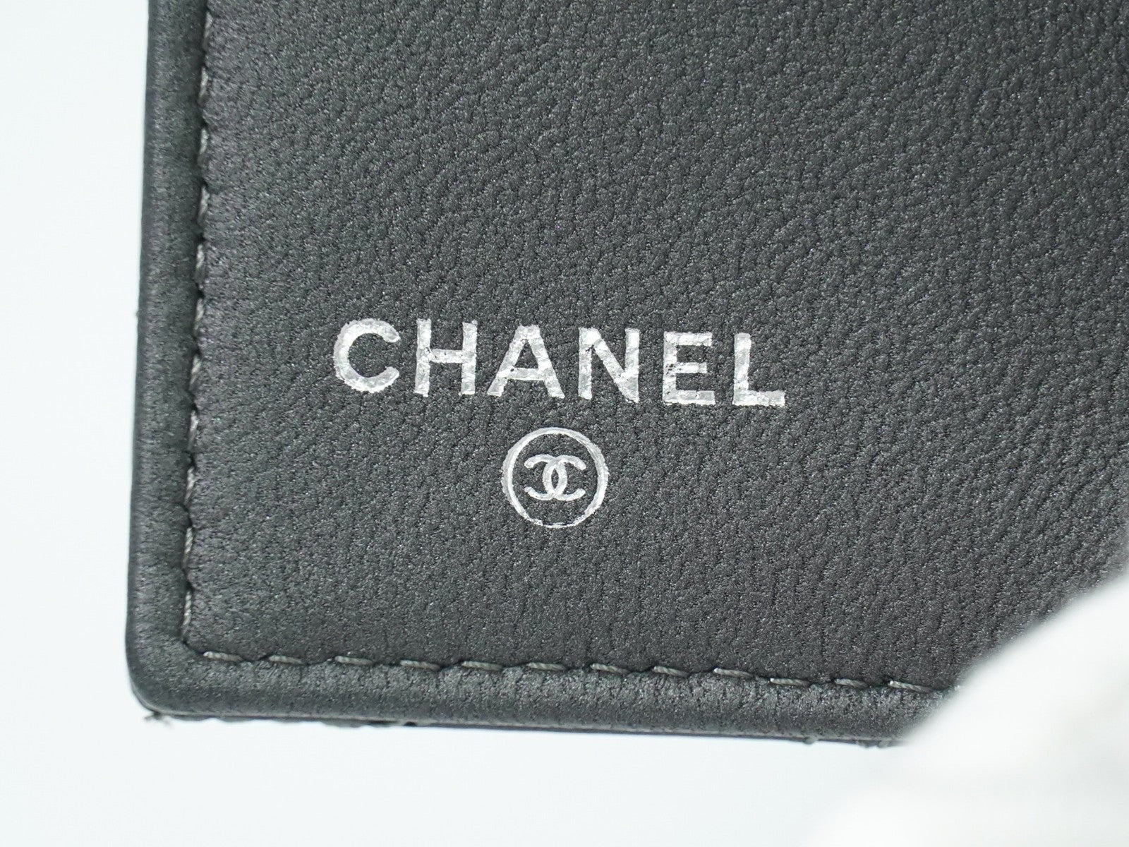 Chanel Camellia Flap Studded Camellia Lambskin Gray Leather Wallets Accessory (Pre-Owned)