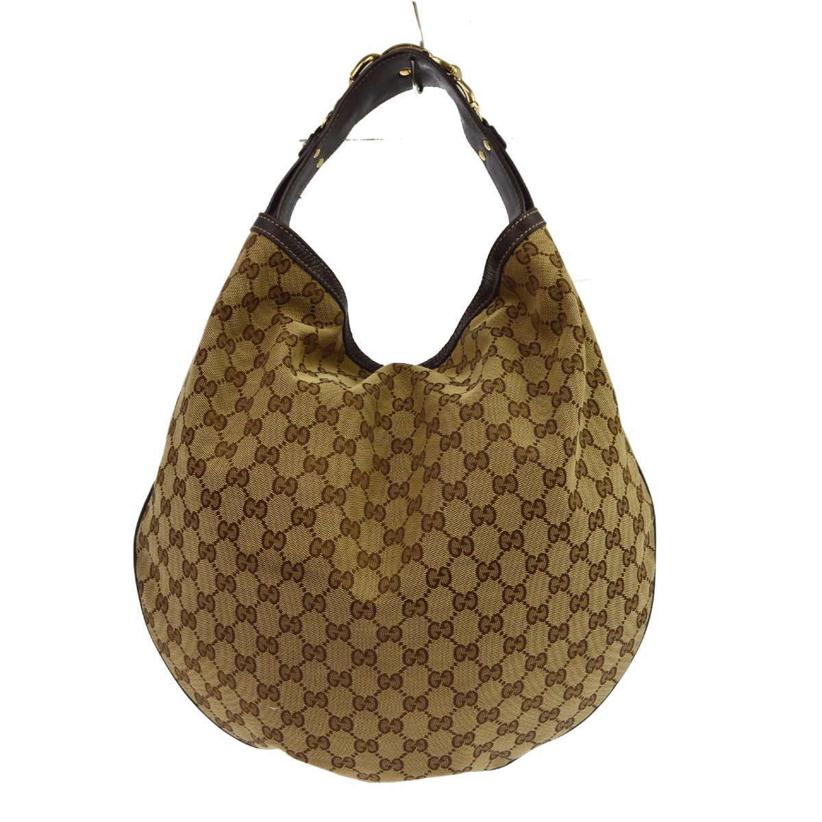 Gucci Wave Hobo Gg Canvas Beige Canvas Shoulder Bag Bag (Pre-Owned)