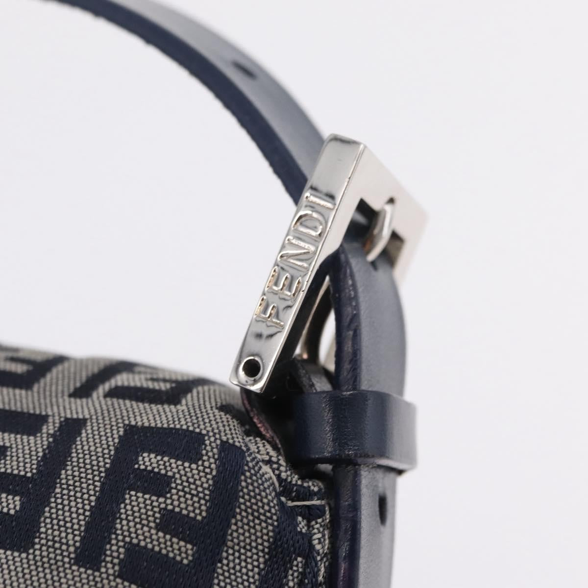 Fendi Fendi Mamma Baguette Monogram Canvas Navy Canvas Handbag (Pre-Owned)
