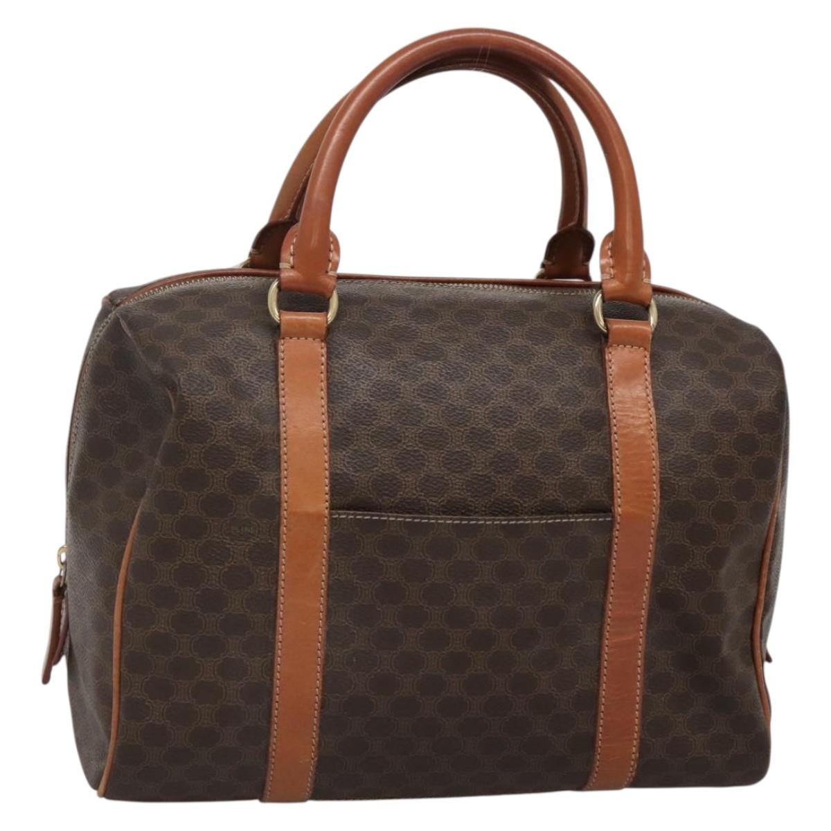 Celine Macadam Macadam With Leather Brown Canvas Tote Bag Bag (Pre-Owned)
