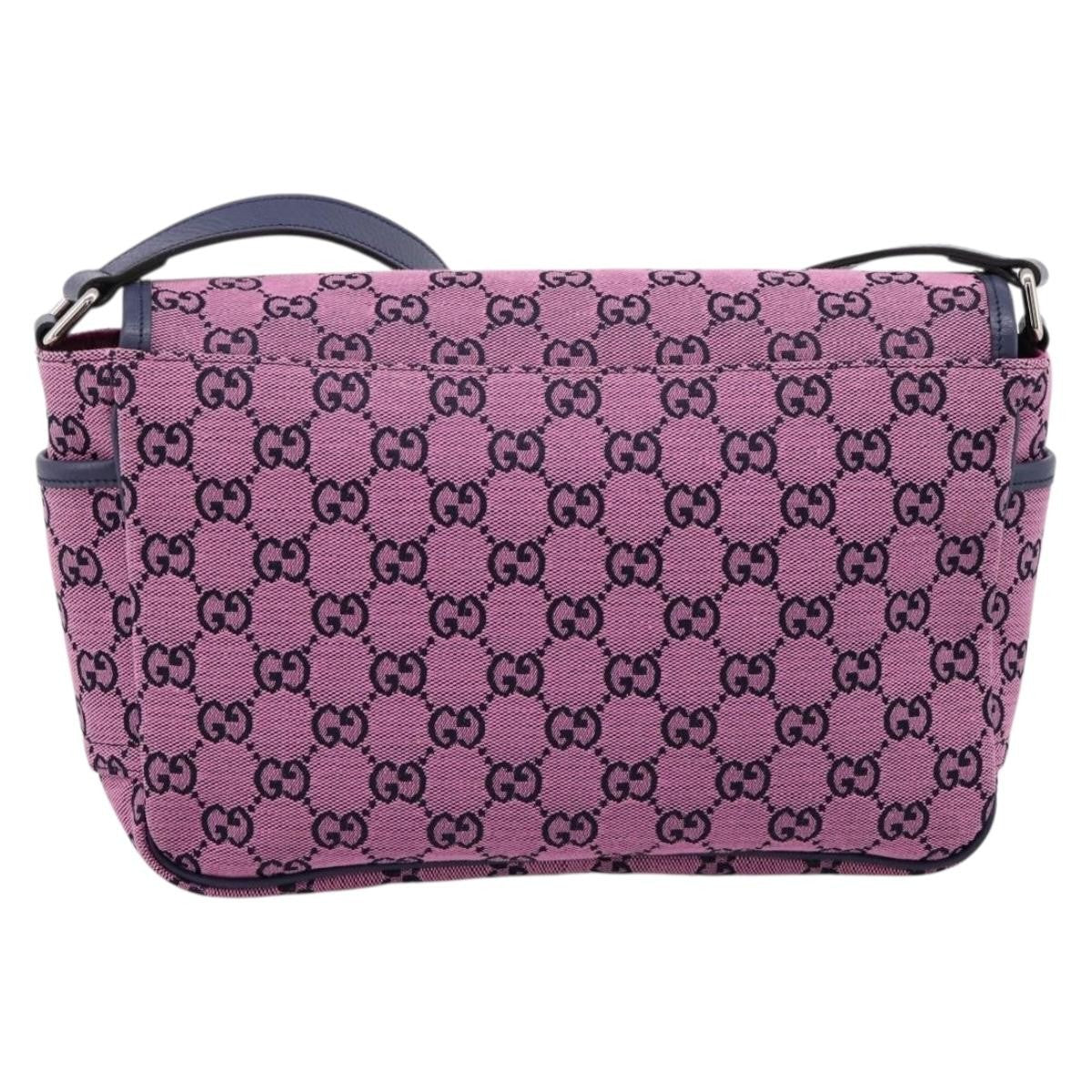 Gucci Children's Messenger Gg Canvas Pink Canvas Handbag (Pre-Owned)