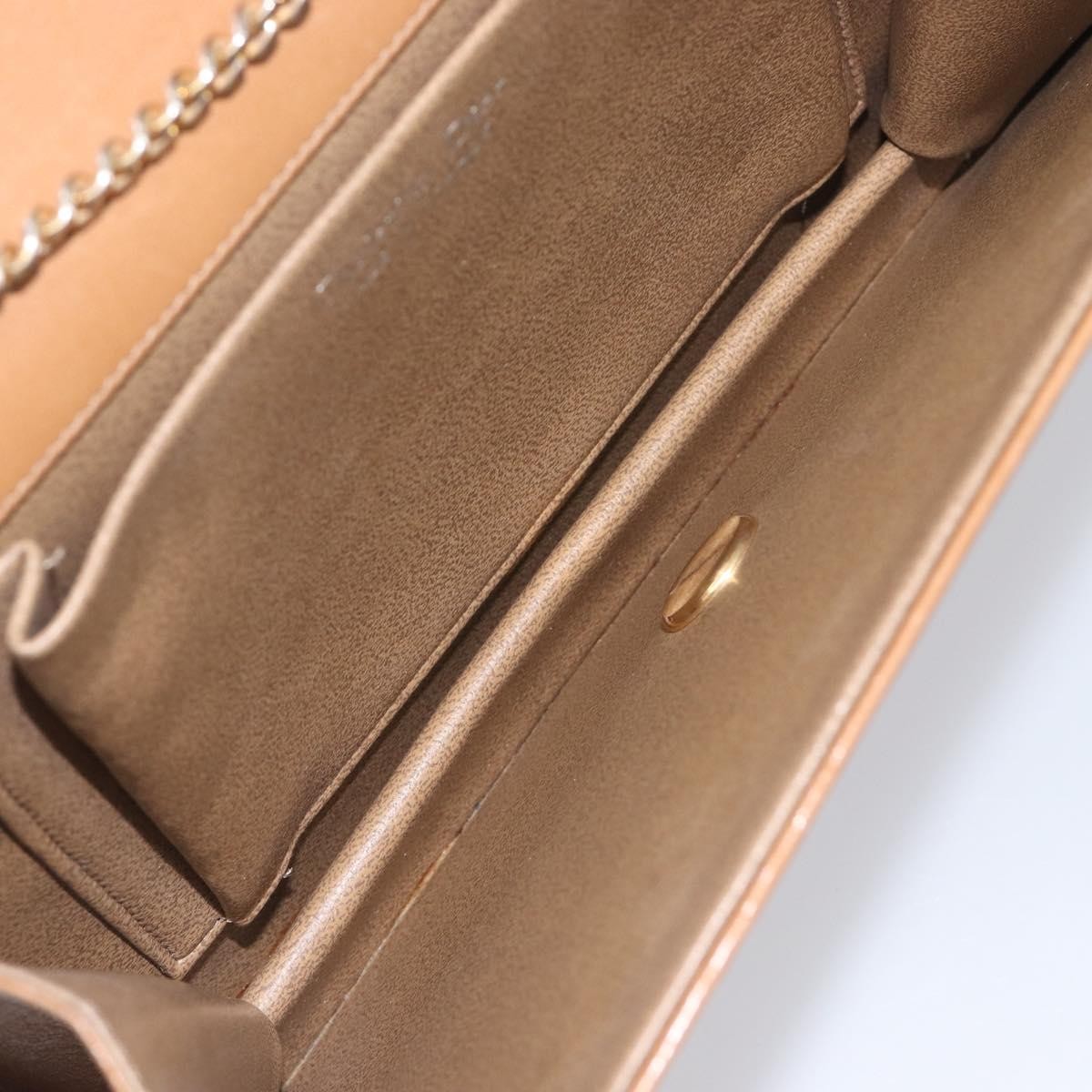 Christian Dior Vintage Cd Chain Flap Leather Beige Leather Shoulder Bag Bag (Pre-Owned)