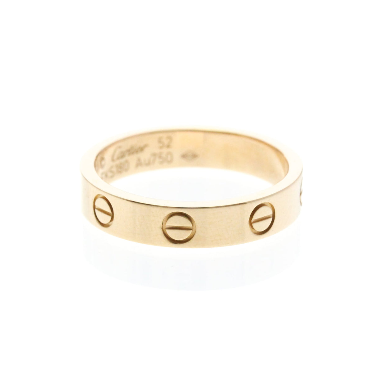 Cartier Love Wedding Band 1 Diamond 18K Rose Gold With Diamond Gold Pink_Gold Ring Jewelry (Pre-Owned)