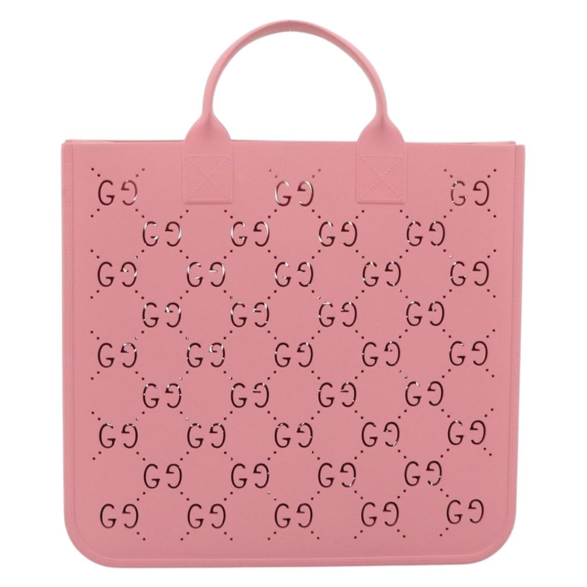 Gucci Children's Printed Gg Coated Canvas Pink Rubber Tote Bag Bag (Pre-Owned)