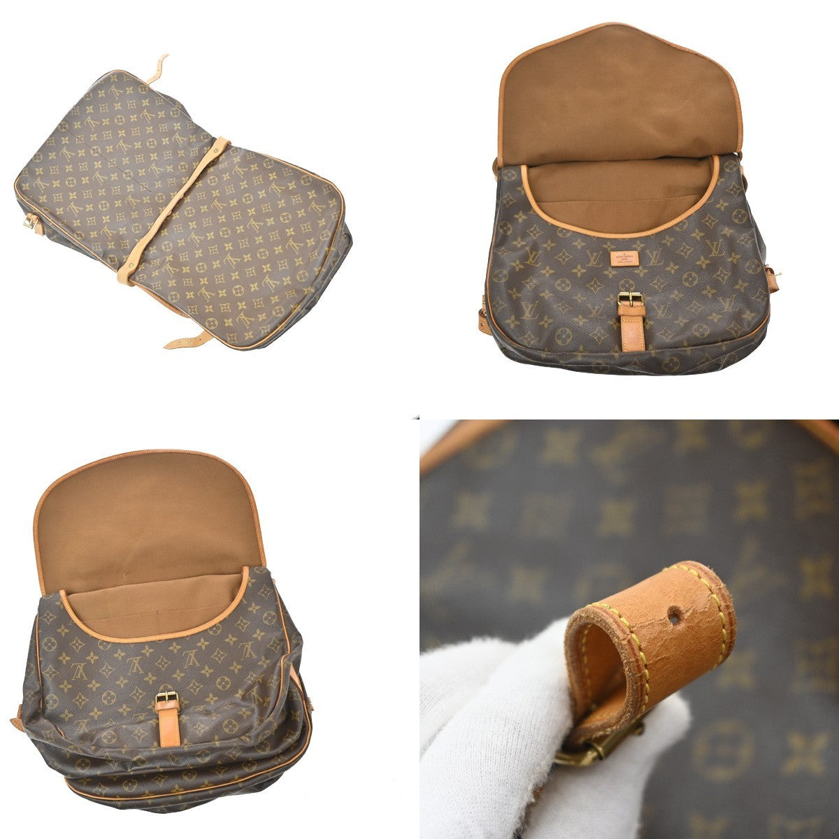 Louis Vuitton Saumur Monogram Brown Canvas Shoulder Bag Bag (Pre-Owned)
