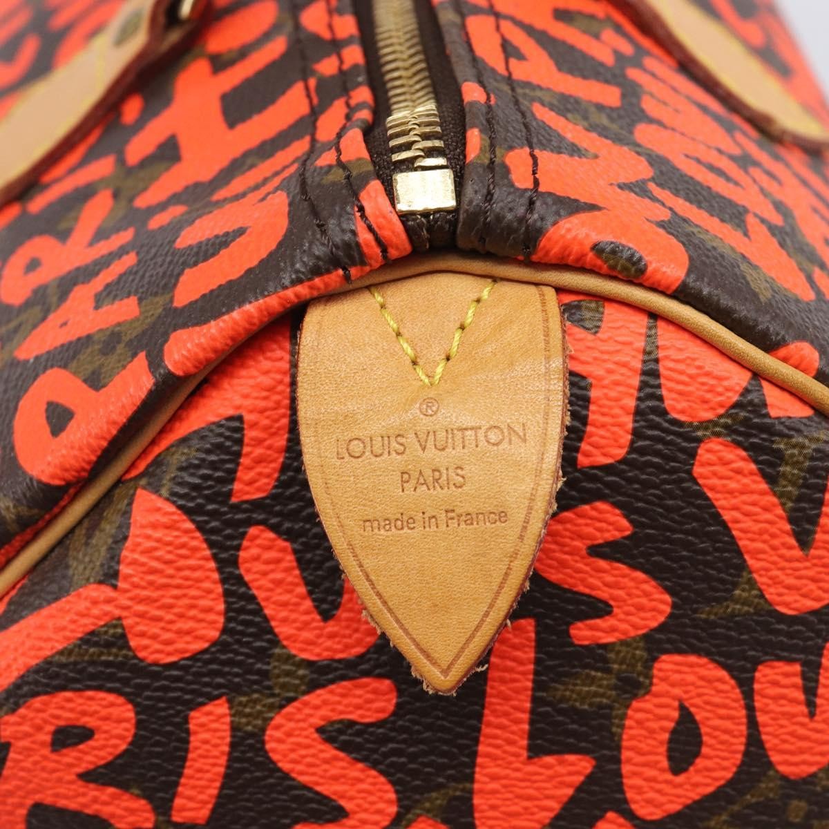 Louis Vuitton Speedy Limited Edition Monogram Graffiti Orange Canvas Handbag (Pre-Owned)