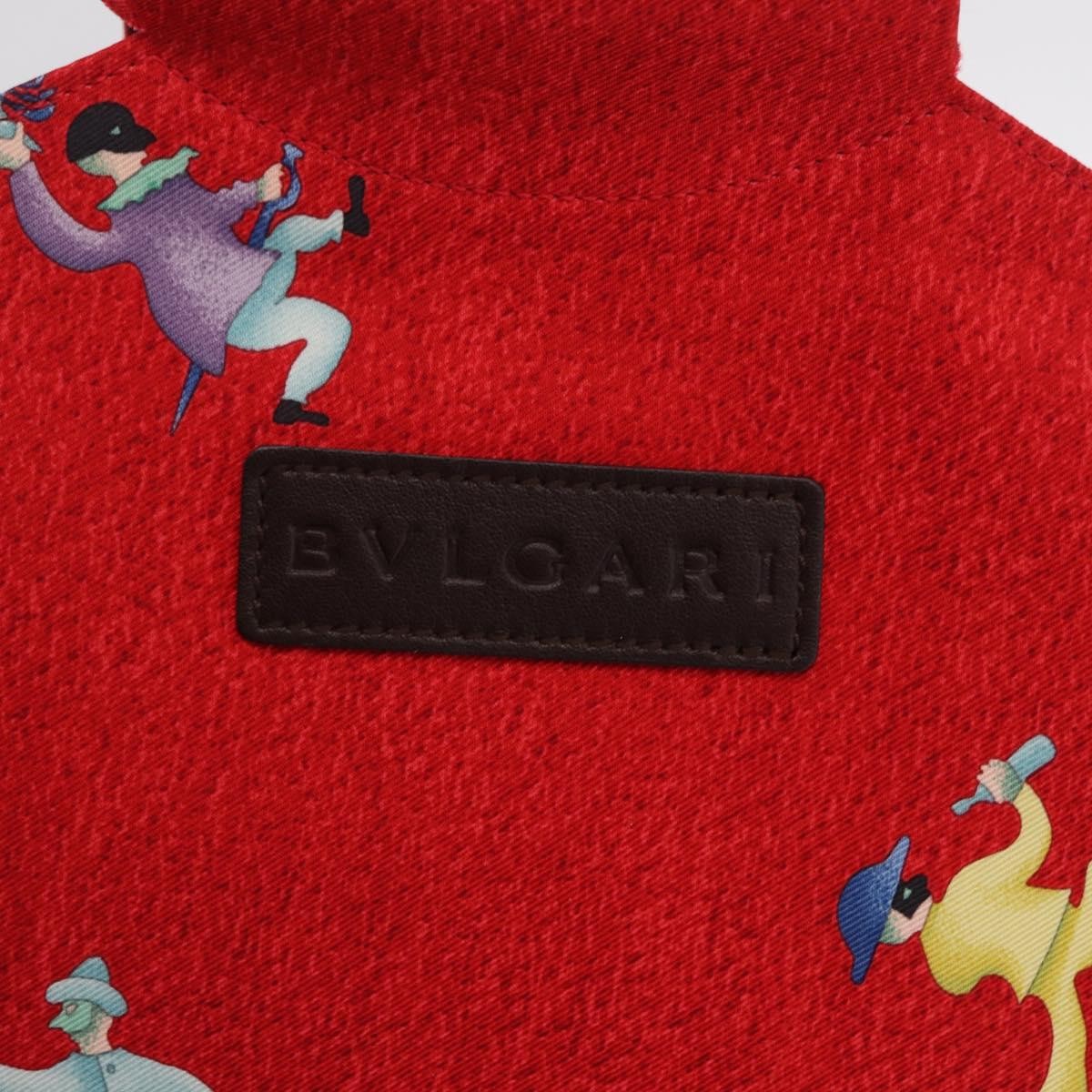 Bvlgari Handbag Canvas Red Silk Handbag (Pre-Owned)