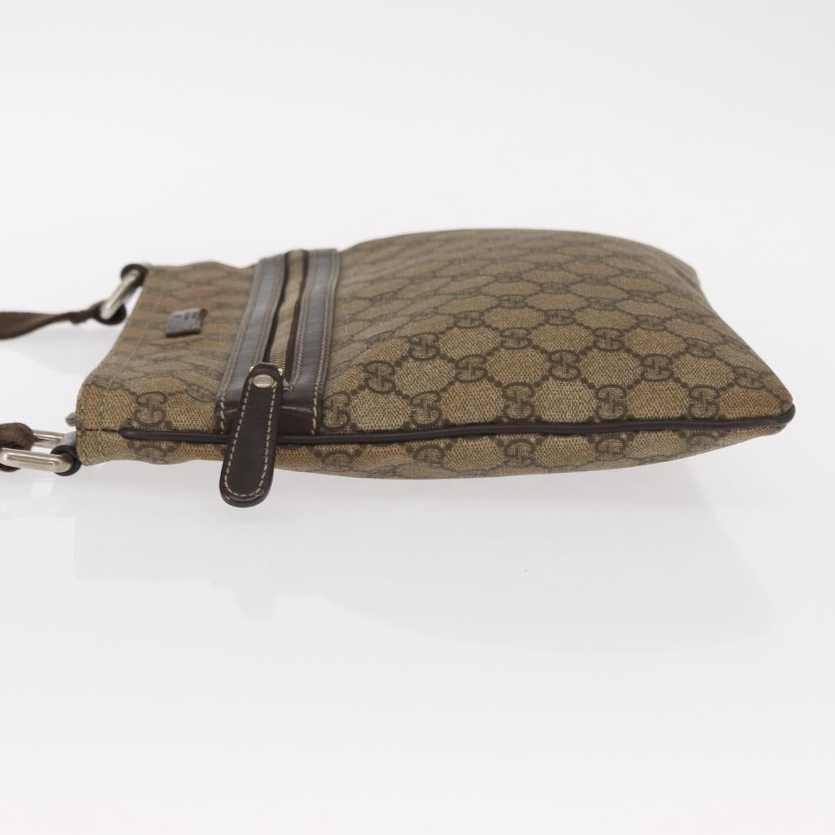 Gucci Flat Messenger Gg Coated Canvas Beige Pvc Shoulder Bag Bag (Pre-Owned)