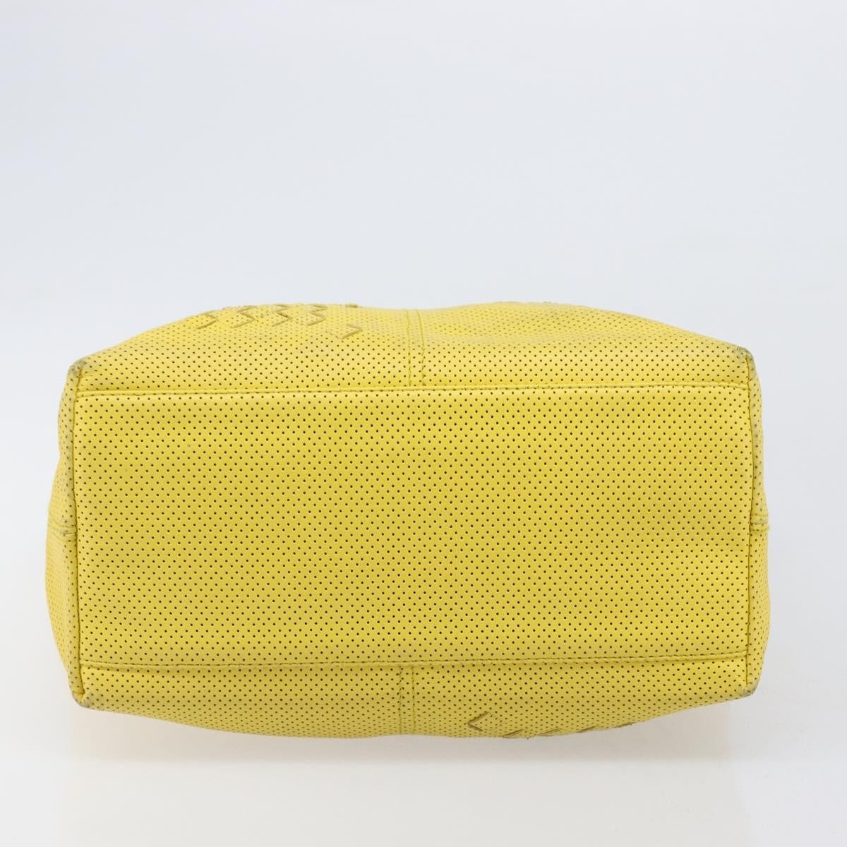 Bottega Veneta Tote Perforated Intrecciato Yellow Leather Tote Bag Bag (Pre-Owned)