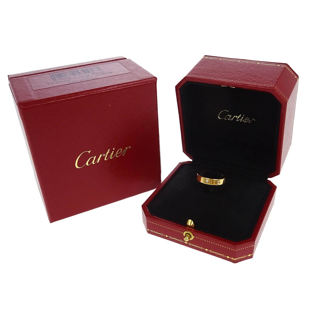 Cartier Love Wedding Band 1 Diamond 18K Rose Gold With Diamond Gold Rose_Gold Ring Jewelry (Pre-Owned)