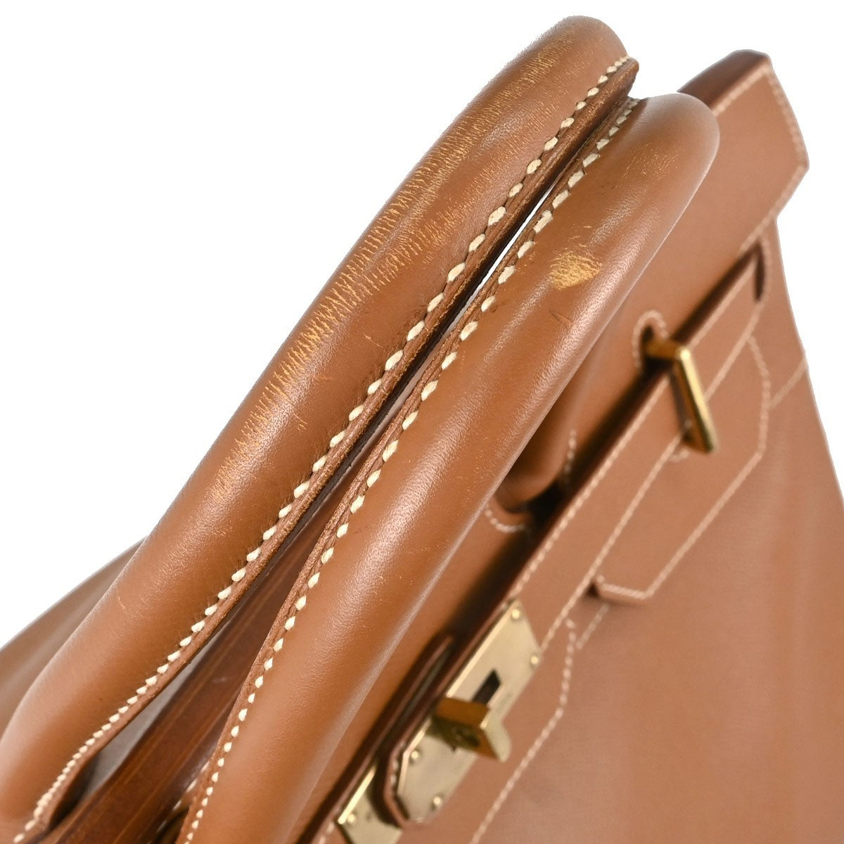 Hermes Birkin Brown Courchevel With Gold Hardware Brown Leather Handbag (Pre-Owned)