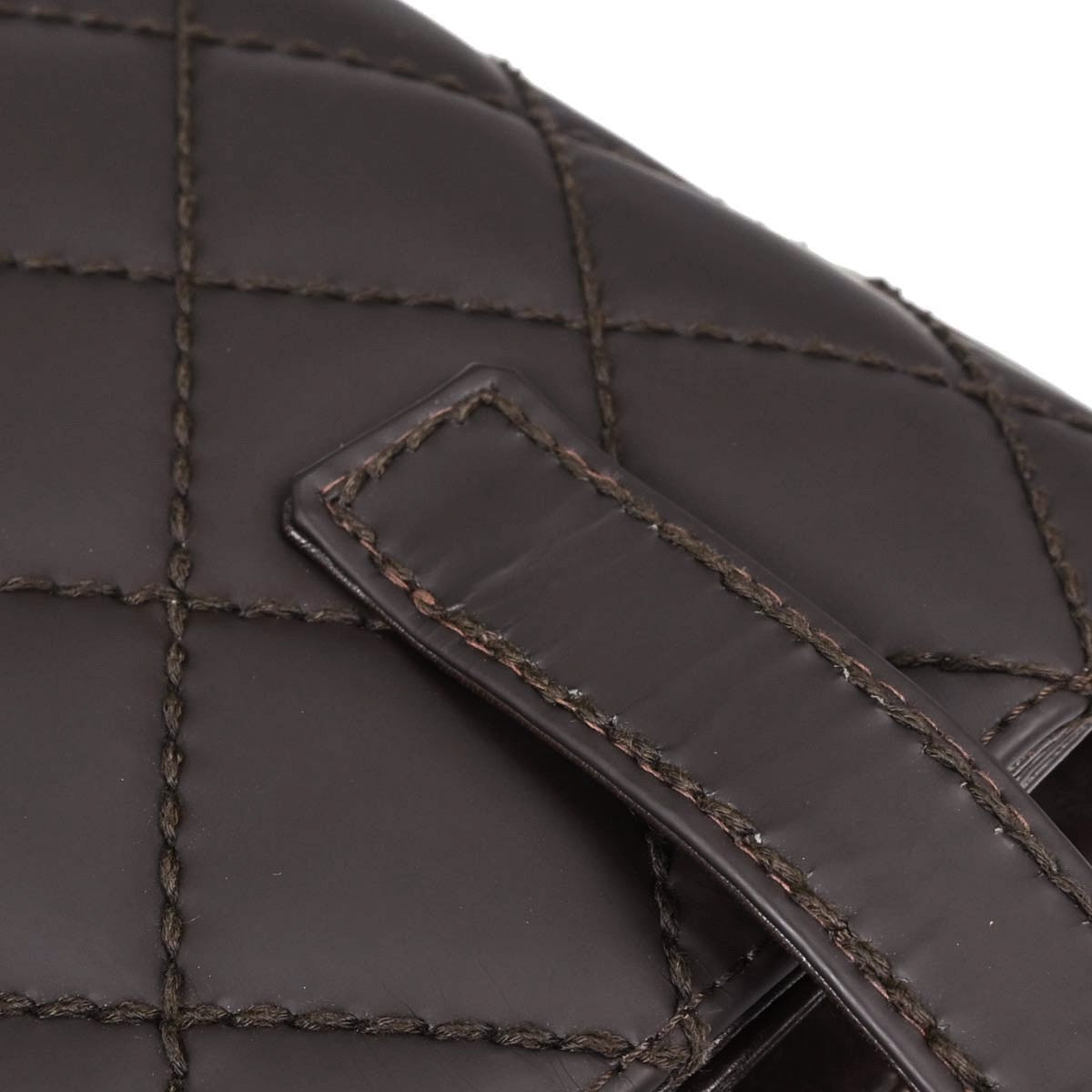 Chanel Surpique Quilted Leather Brown Leather Tote Bag Bag (Pre-Owned)