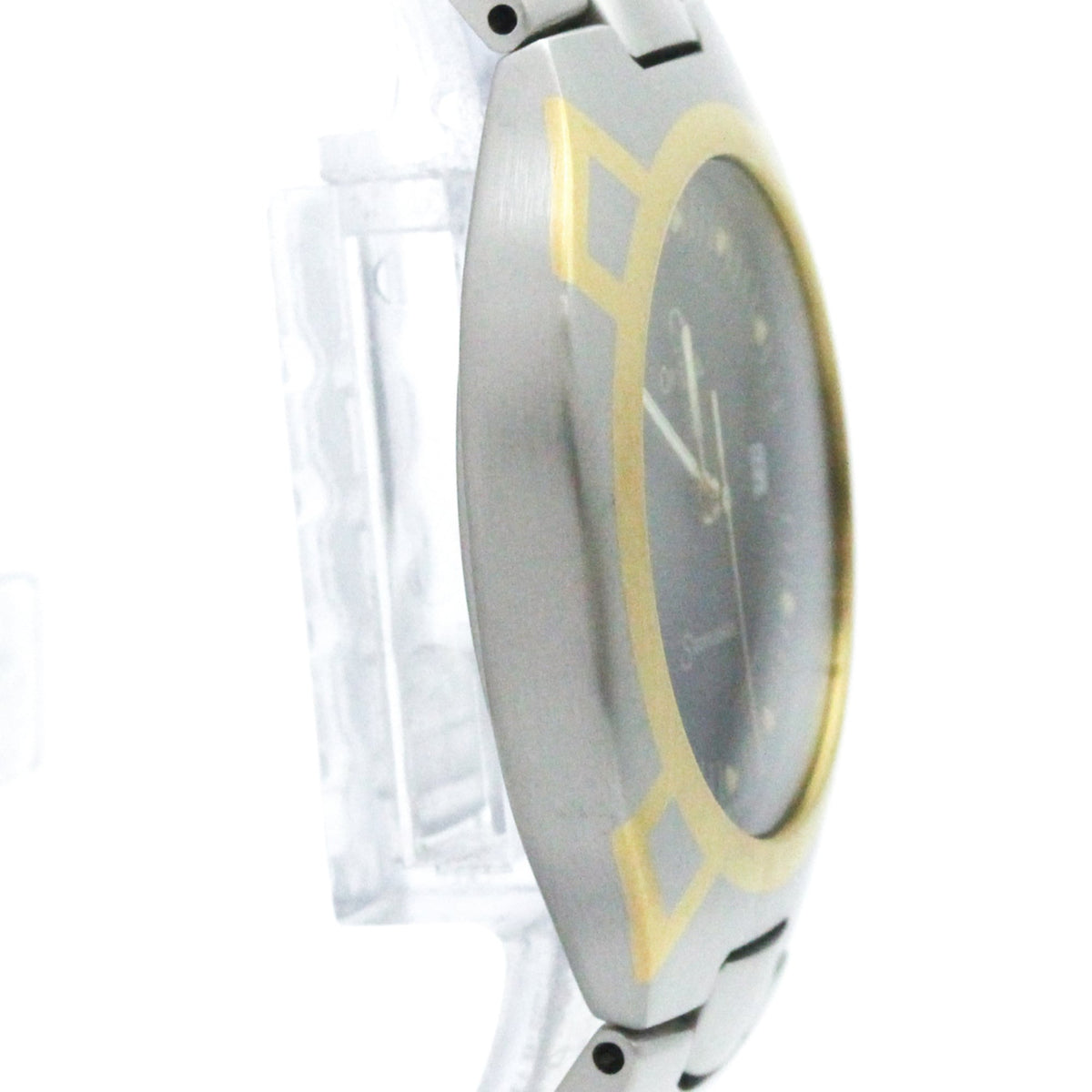 Omega Seamaster Polaris Day-Date Quartz Stainless Steel And Yellow Gold (18K) Watch (Pre-Owned)
