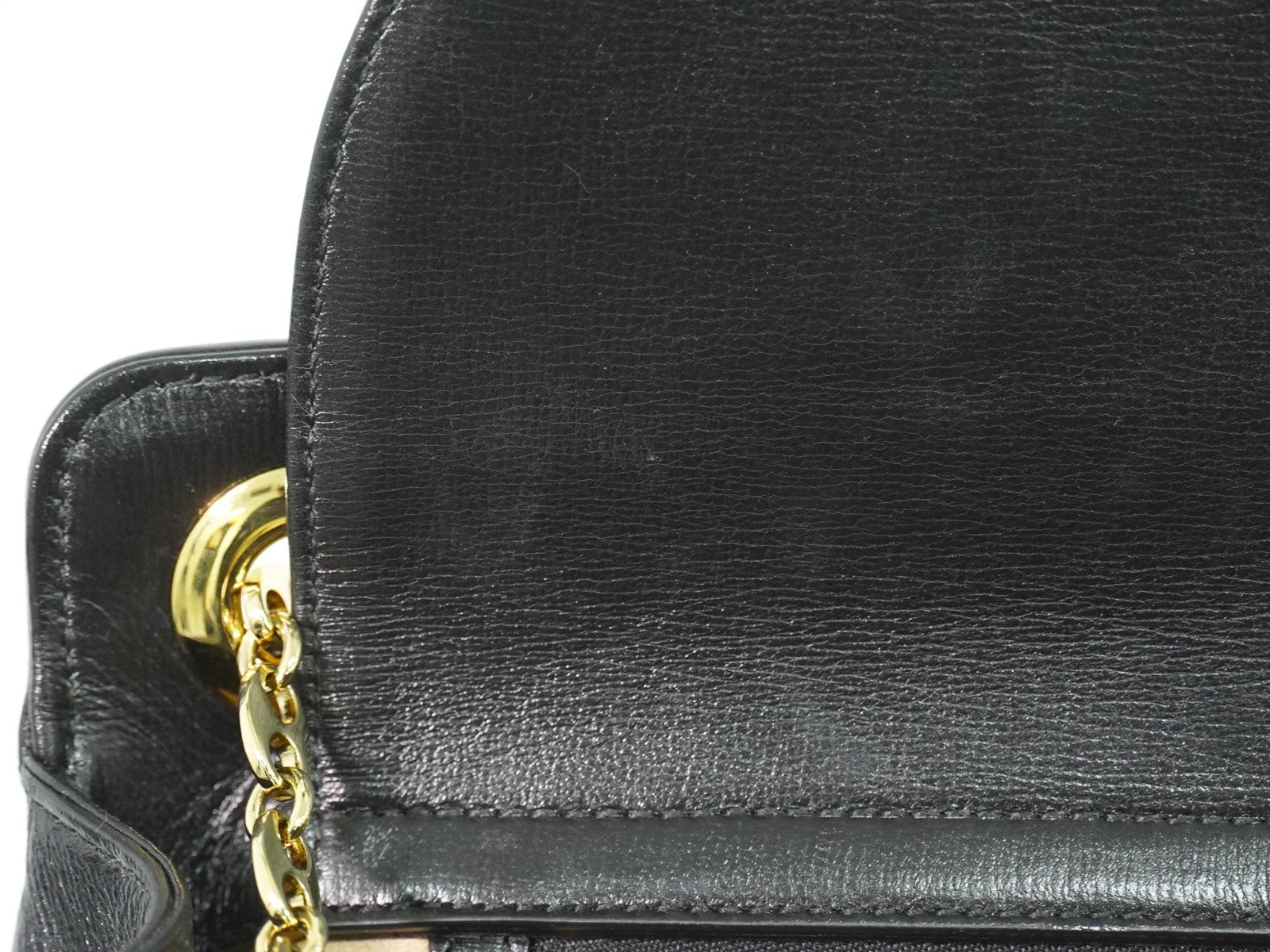 Gucci Marina Chain Leather Black Leather Shoulder Bag Bag (Pre-Owned)