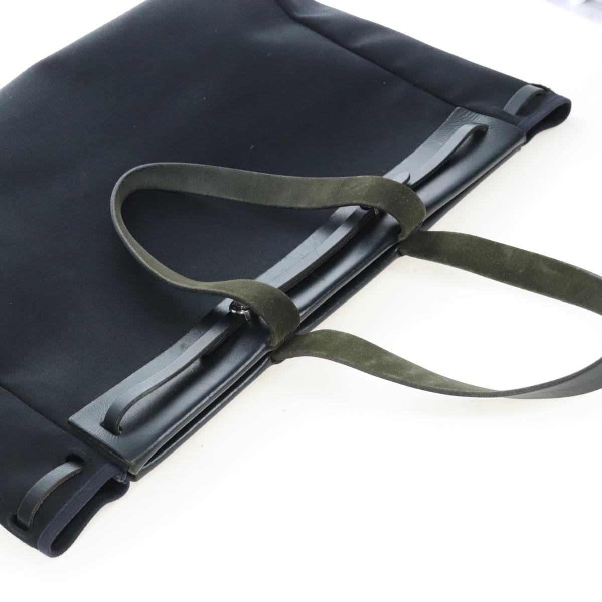 Hermes Herbag Cabas Toile And Leather Black Canvas Tote Bag Bag (Pre-Owned)
