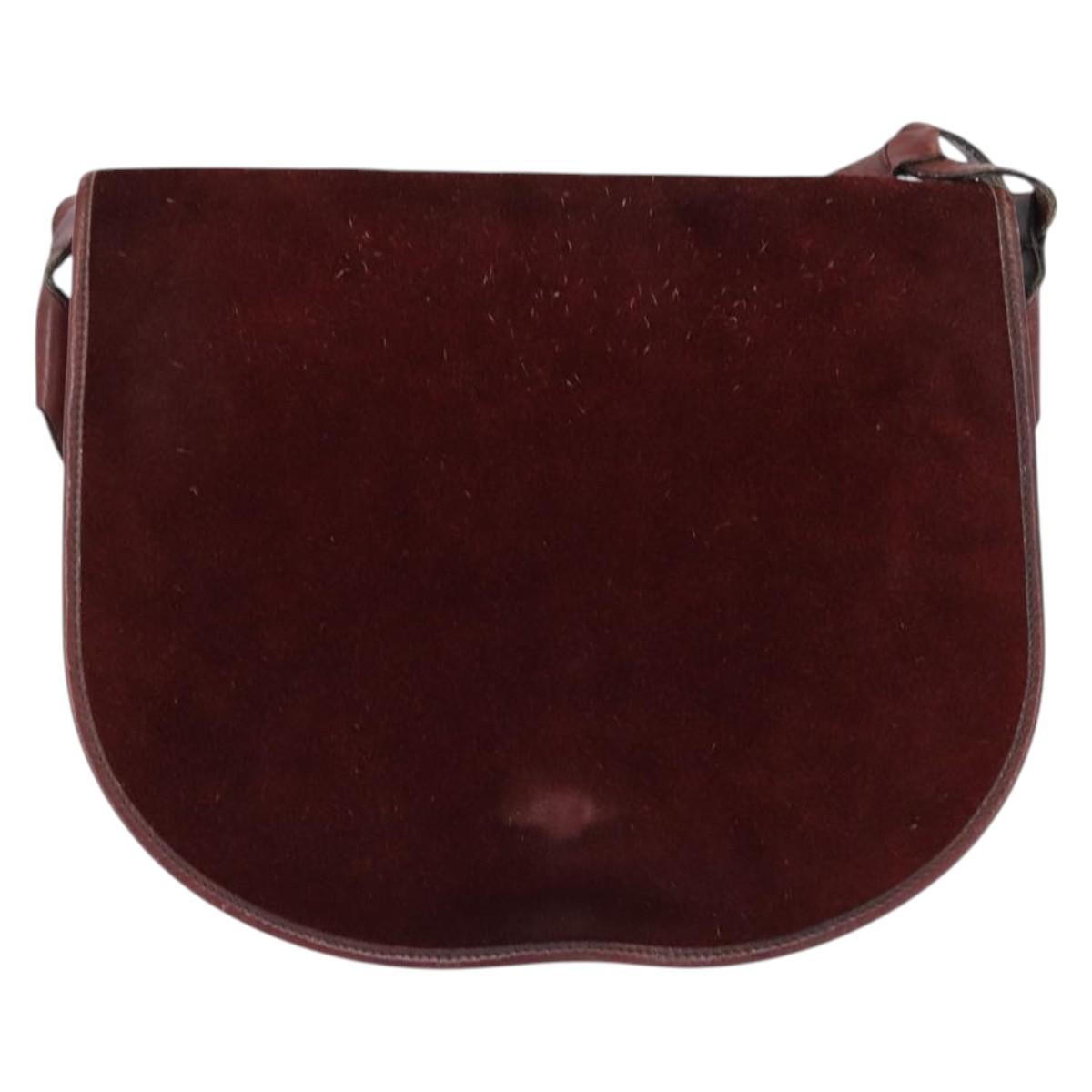 Balenciaga Shoulder Suede Burgundy Suede Shoulder Bag Bag (Pre-Owned)