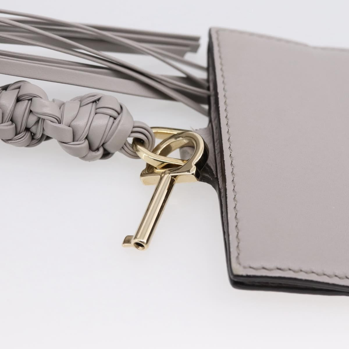 Salvatore Ferragamo Tassel Gancini Lock Flap Leather Gray Leather Shoulder Bag Bag (Pre-Owned)