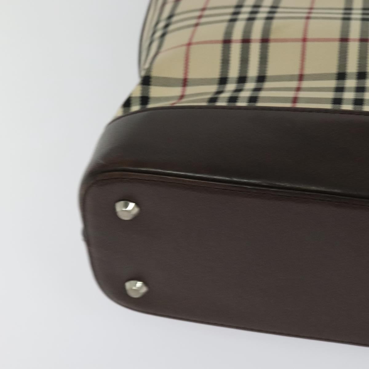 Burberry Nova Check Tote Canvas And Leather Beige Canvas Tote Bag Bag (Pre-Owned)