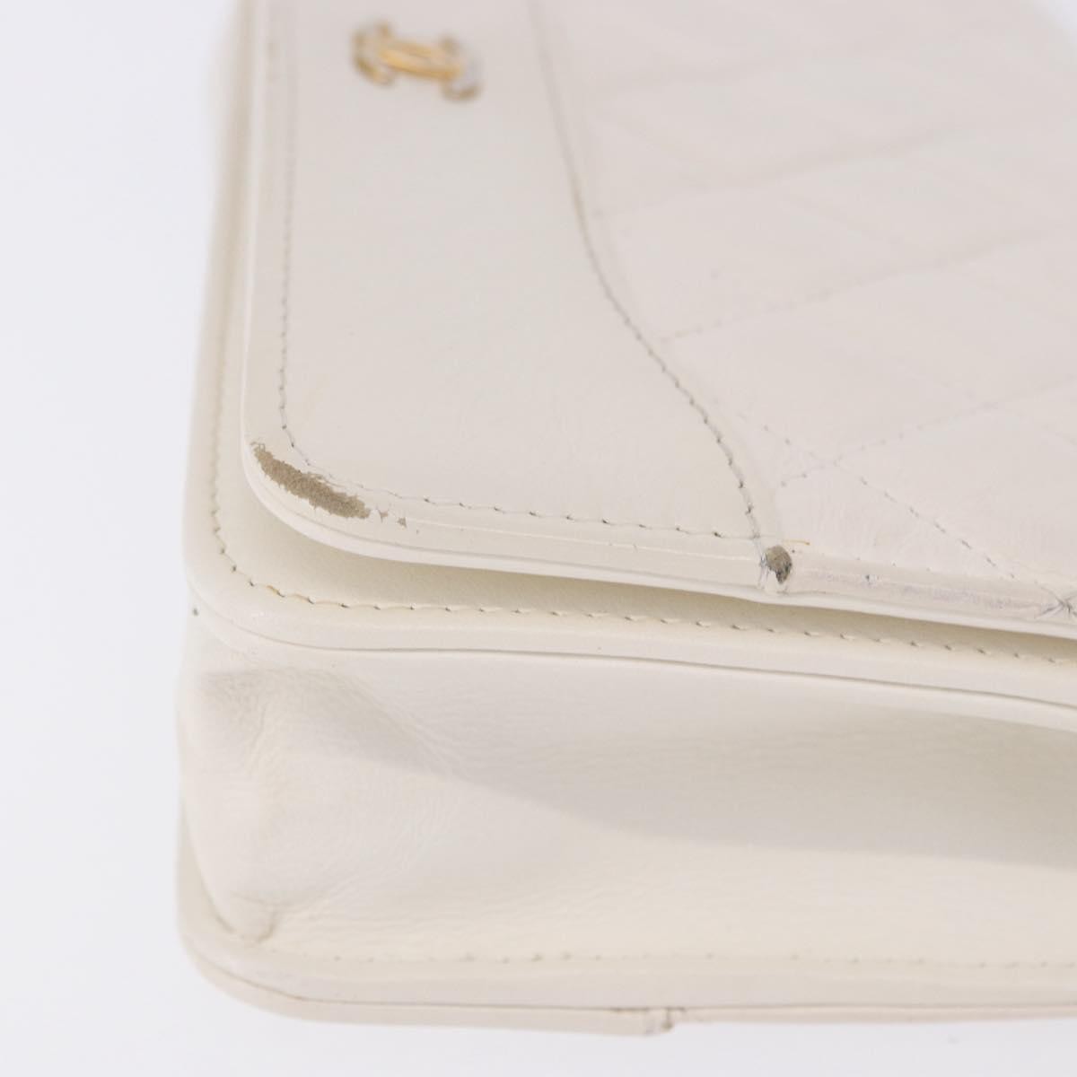 Chanel Wallet On Chain Lambskin White Leather Shoulder Bag Bag (Pre-Owned)