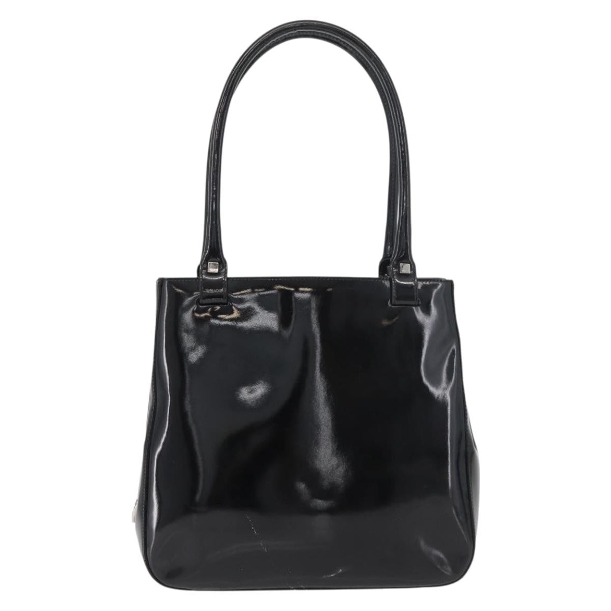 Salvatore Ferragamo Vintage Patent Leather Black Patent_Leather Tote Bag Bag (Pre-Owned)