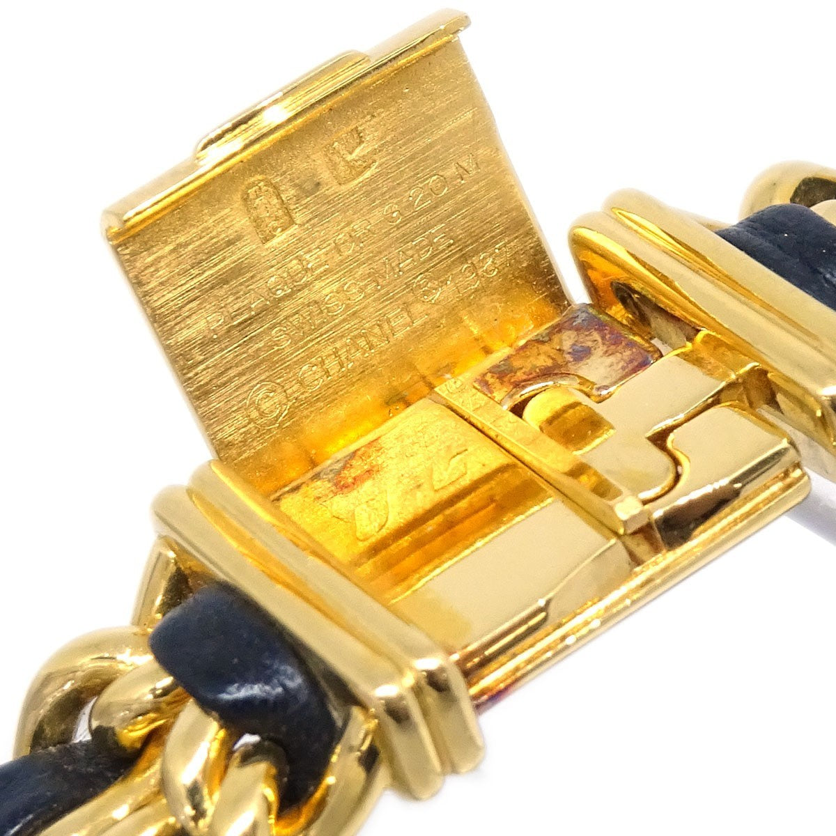 Chanel Premiere Rock Quartz Plated Metal And Leather Watch (Pre-Owned)