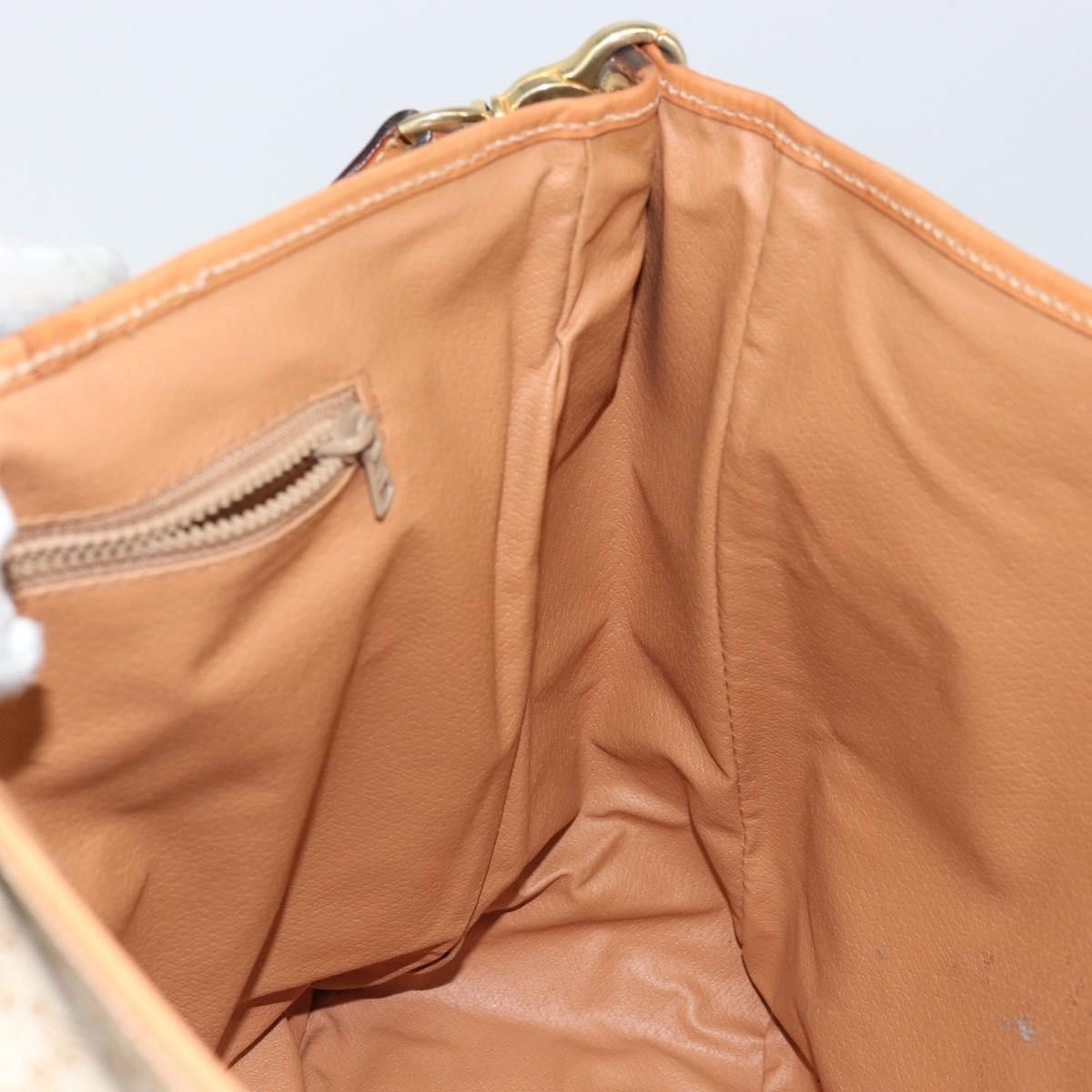 Celine Macadam Shoulder Pvc Leather Beige Canvas Bag (Pre-Owned)