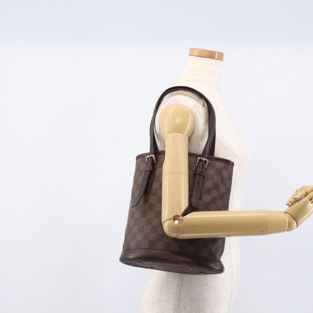 Louis Vuitton Marais Bucket Damier Ebene Brown Canvas Shoulder Bag Bag (Pre-Owned)