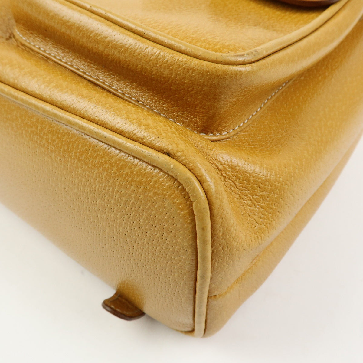 Gucci Vintage Bamboo Leather Yellow Leather Backpack Bag (Pre-Owned)
