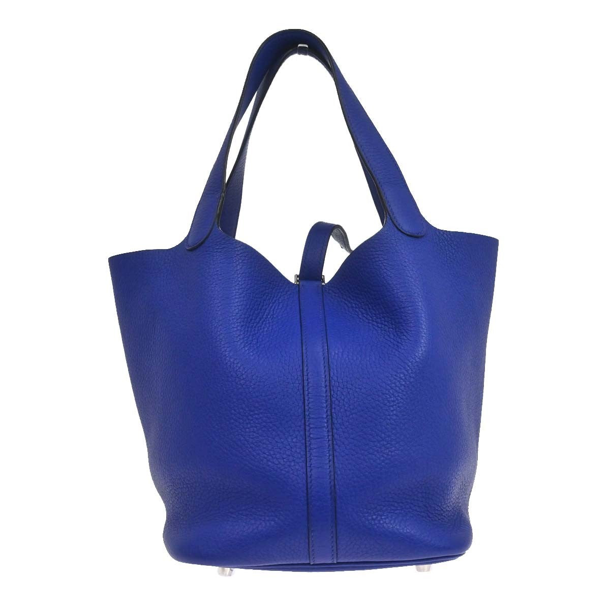 Hermes Picotin Lock Clemence Blue Leather Handbag (Pre-Owned)