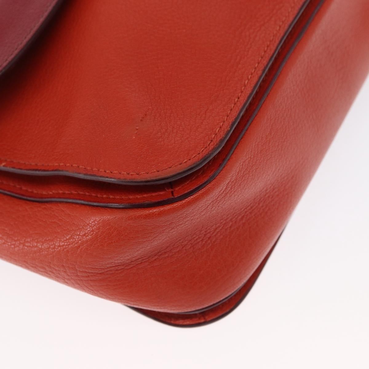 Miu Miu Madras Top Handle Leather Red Leather Handbag (Pre-Owned)