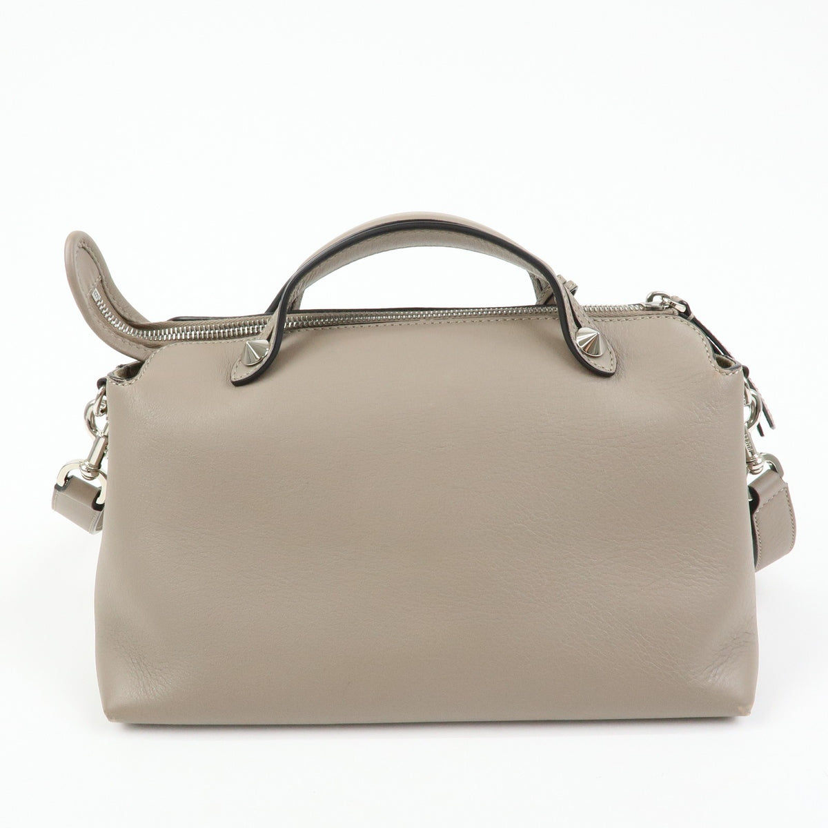 Fendi By The Way Satchel Leather Beige Leather Handbag (Pre-Owned)