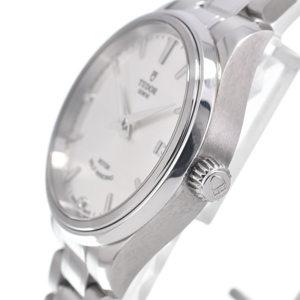 Tudor Style Date Automatic Stainless Steel With Diamonds Watch (Pre-Owned)