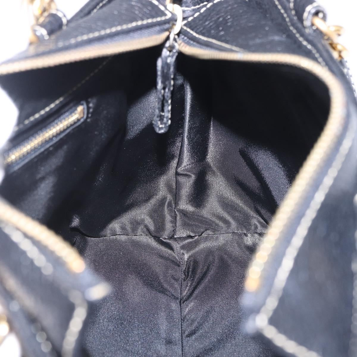 Bally Vintage Leather Black Leather Tote Bag Bag (Pre-Owned)