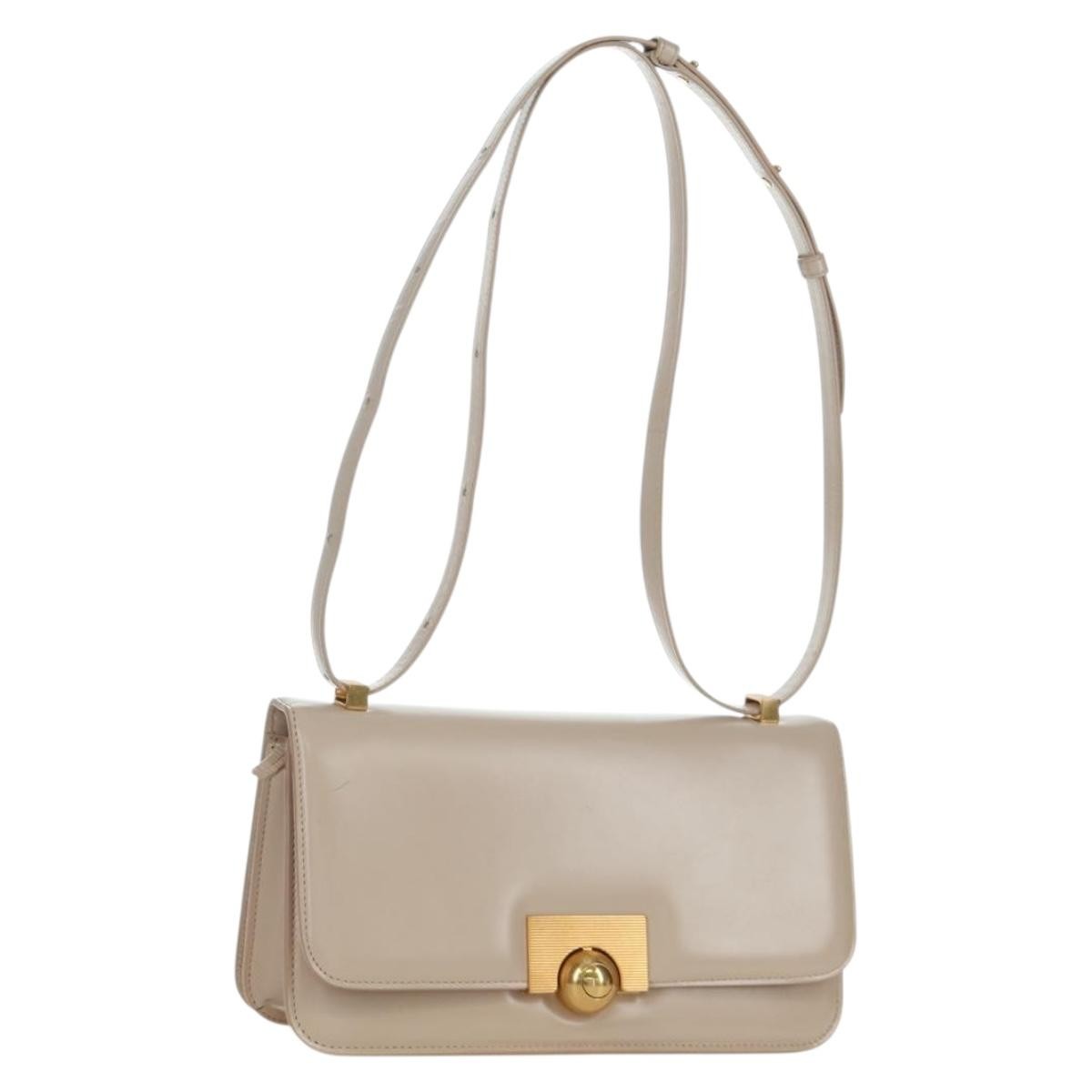 Bottega Veneta Bv Classic Textured Calfskin Beige Leather Handbag (Pre-Owned)