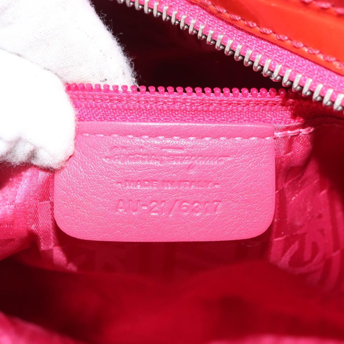 Salvatore Ferragamo Marisa Leather Red Patent_Leather Handbag (Pre-Owned)