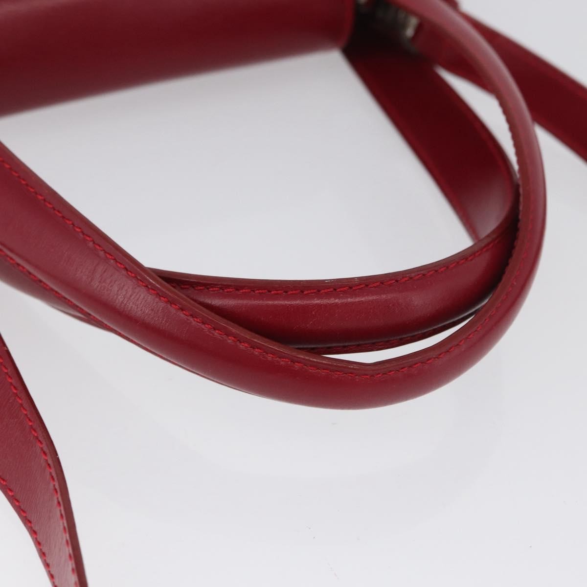 Bvlgari Top Handle Leather Red Leather Handbag (Pre-Owned)
