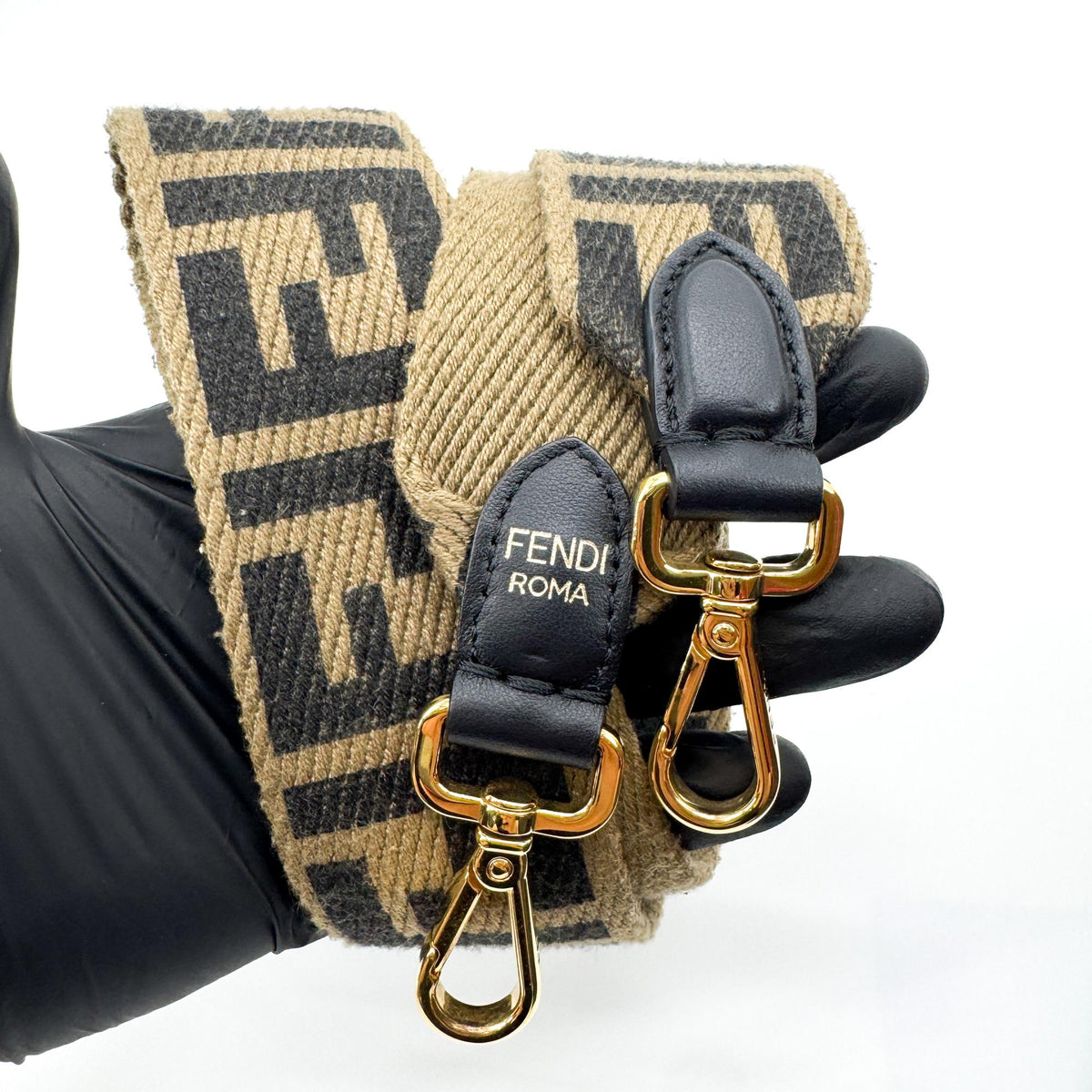 Fendi Flip Leather With Suede Black Leather Tote Bag Bag (Pre-Owned)