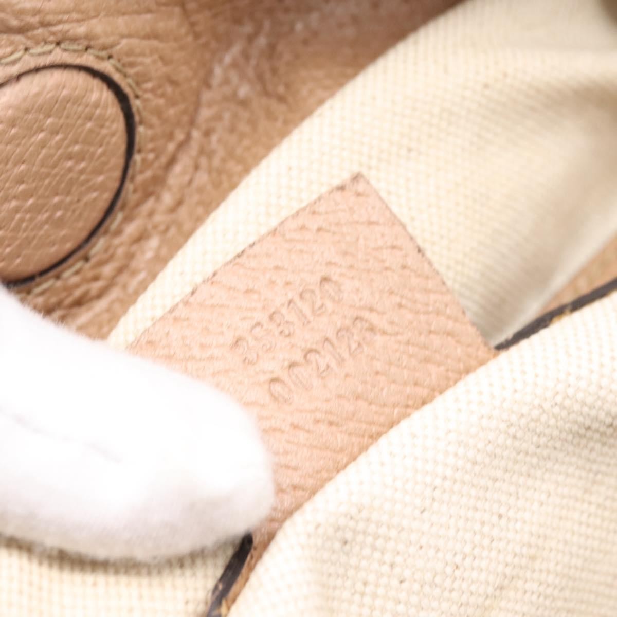 Gucci Bree Convertible Top Handle Gg Canvas With Leather Beige Canvas Handbag (Pre-Owned)