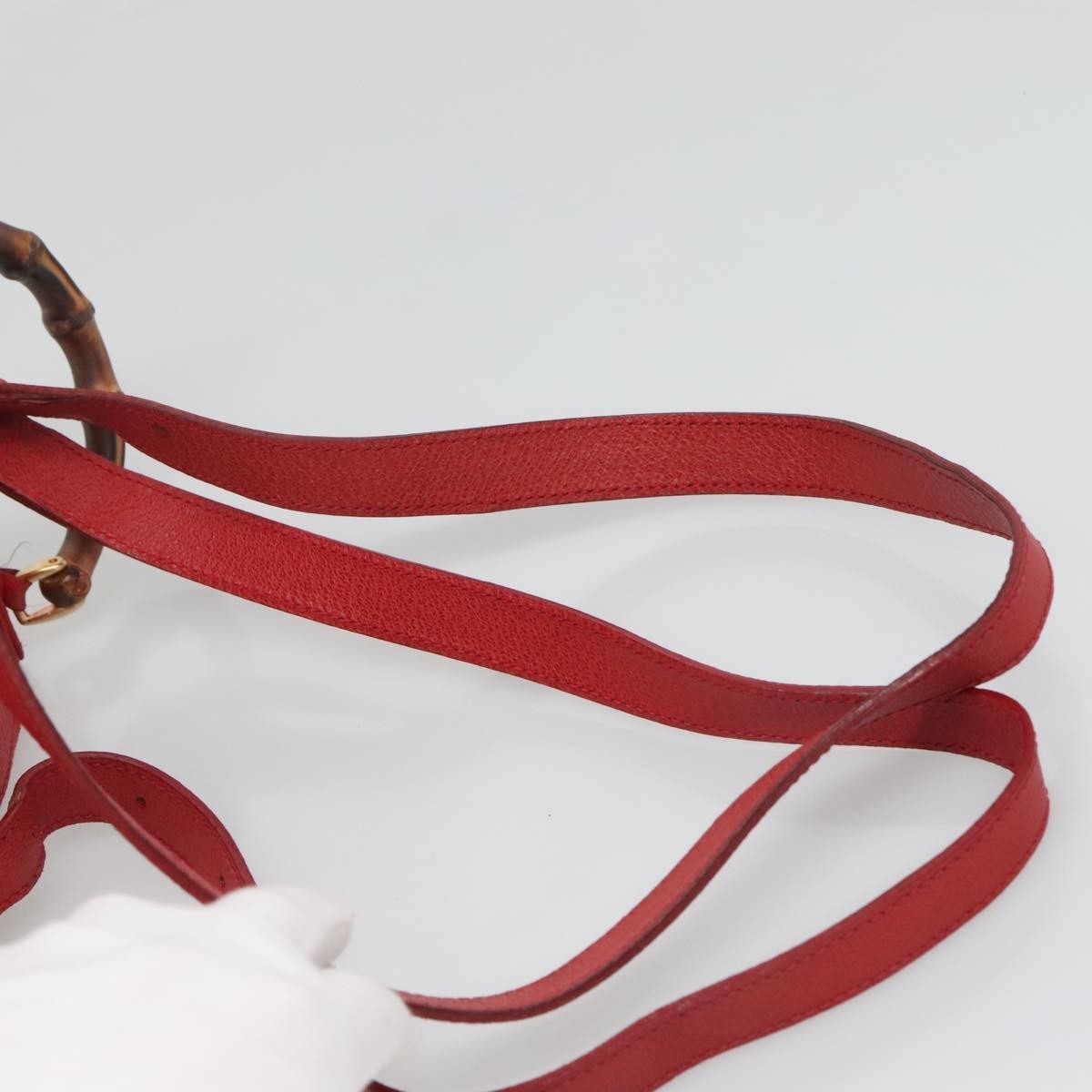 Gucci Vintage Bamboo Suede Red Suede Backpack Bag (Pre-Owned)