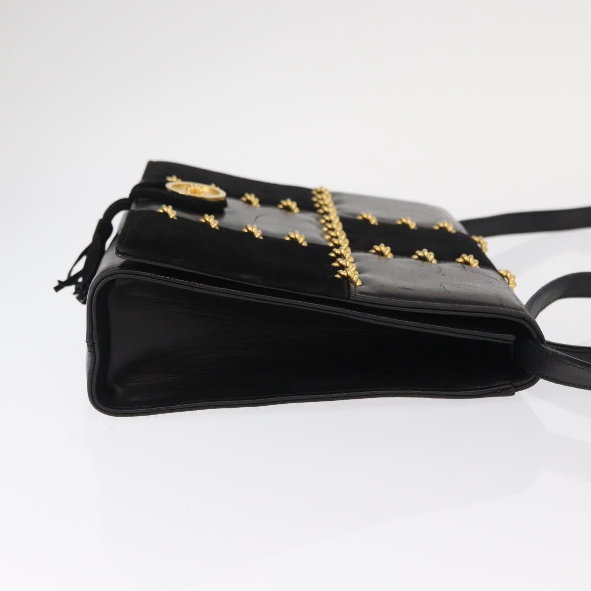 Salvatore Ferragamo Gancini Suede Black Suede Shoulder Bag Bag (Pre-Owned)