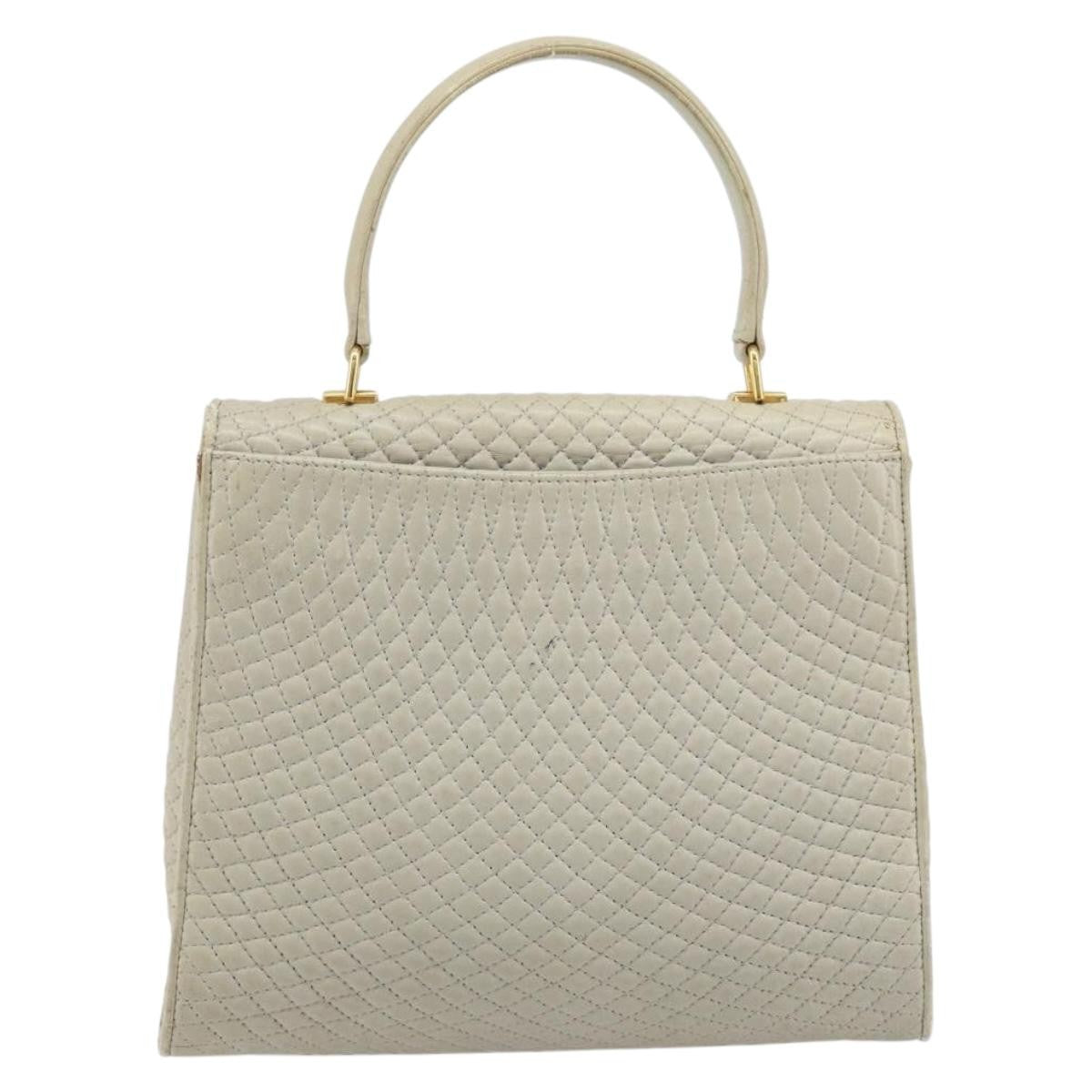 Bally Vintage Leather Beige Leather Handbag (Pre-Owned)