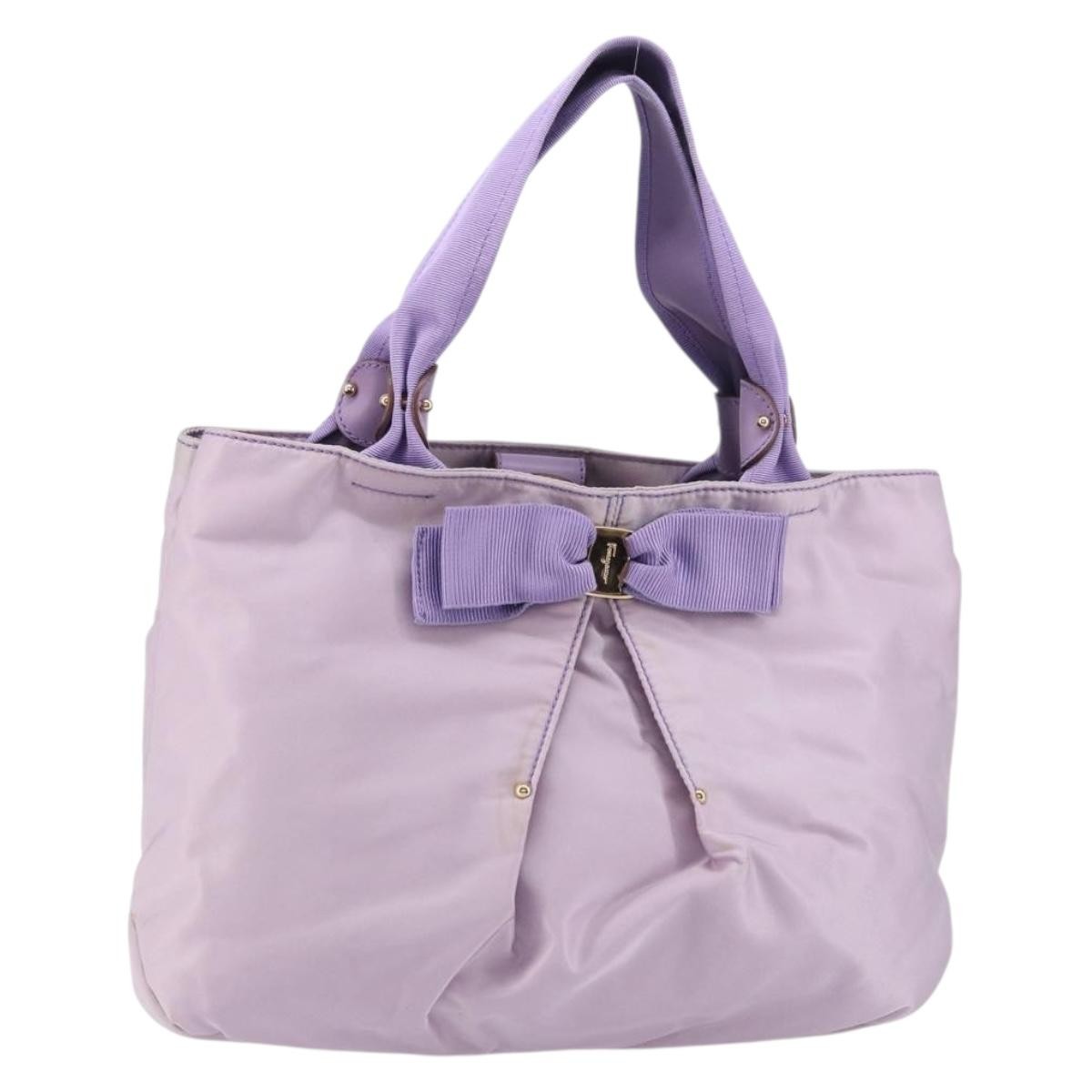 Salvatore Ferragamo Vala Tote Nylon Purple Nylon Tote Bag Bag (Pre-Owned)
